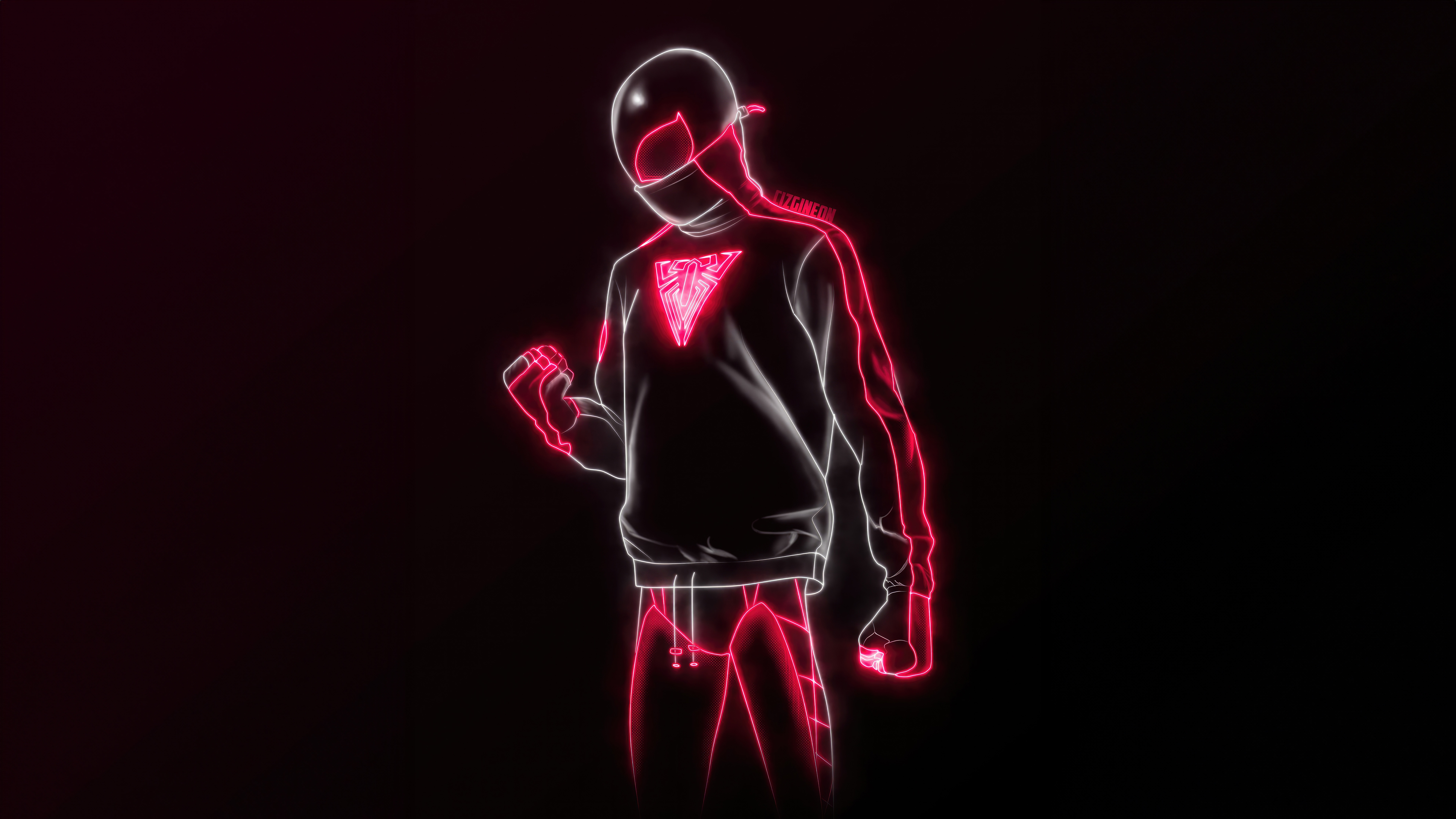 Miles Morales 10th Anniversary Neon Suit HD Wallpaper