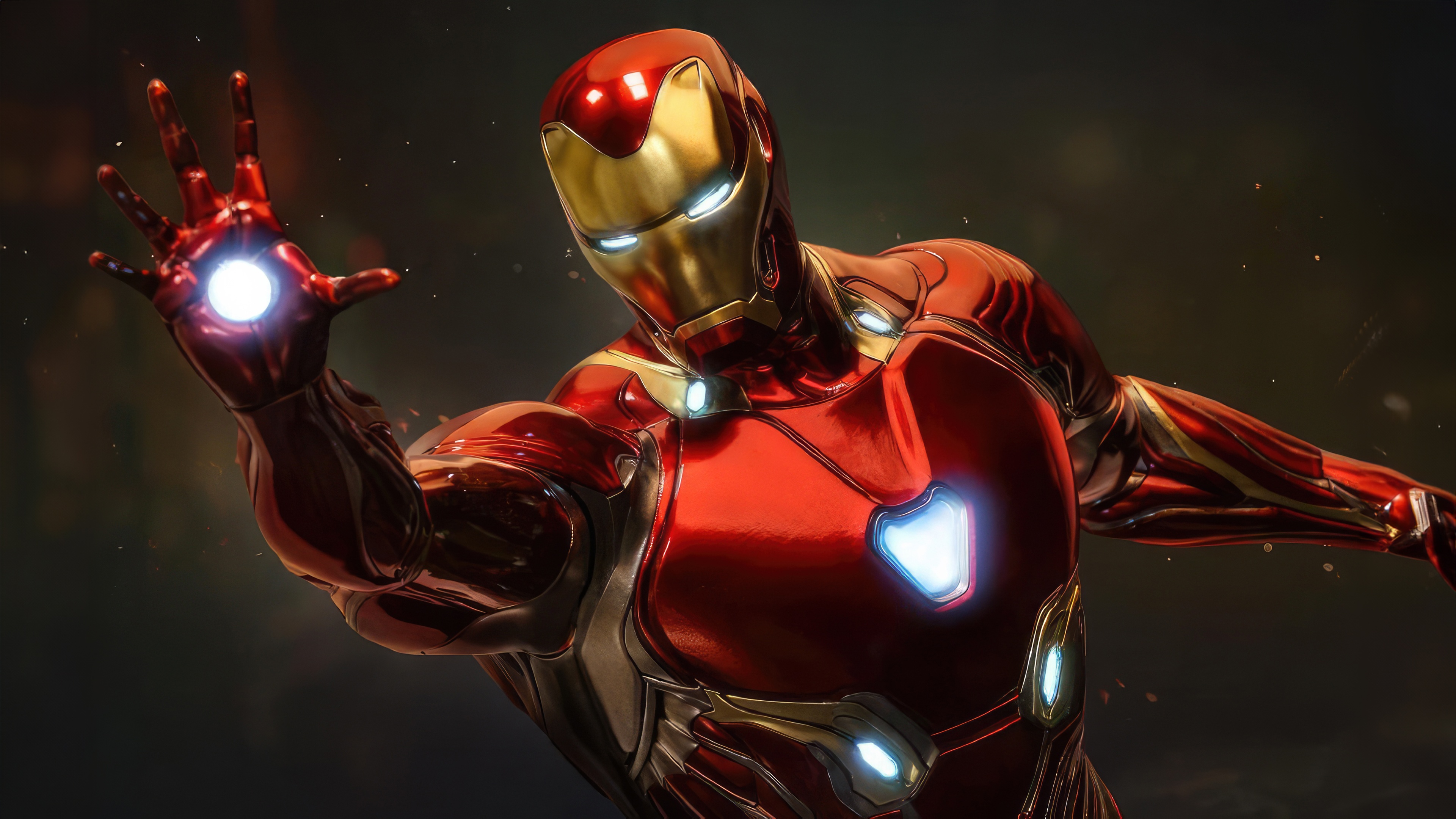 Iron Man in his suit with repulsor blast HD Wallpaper