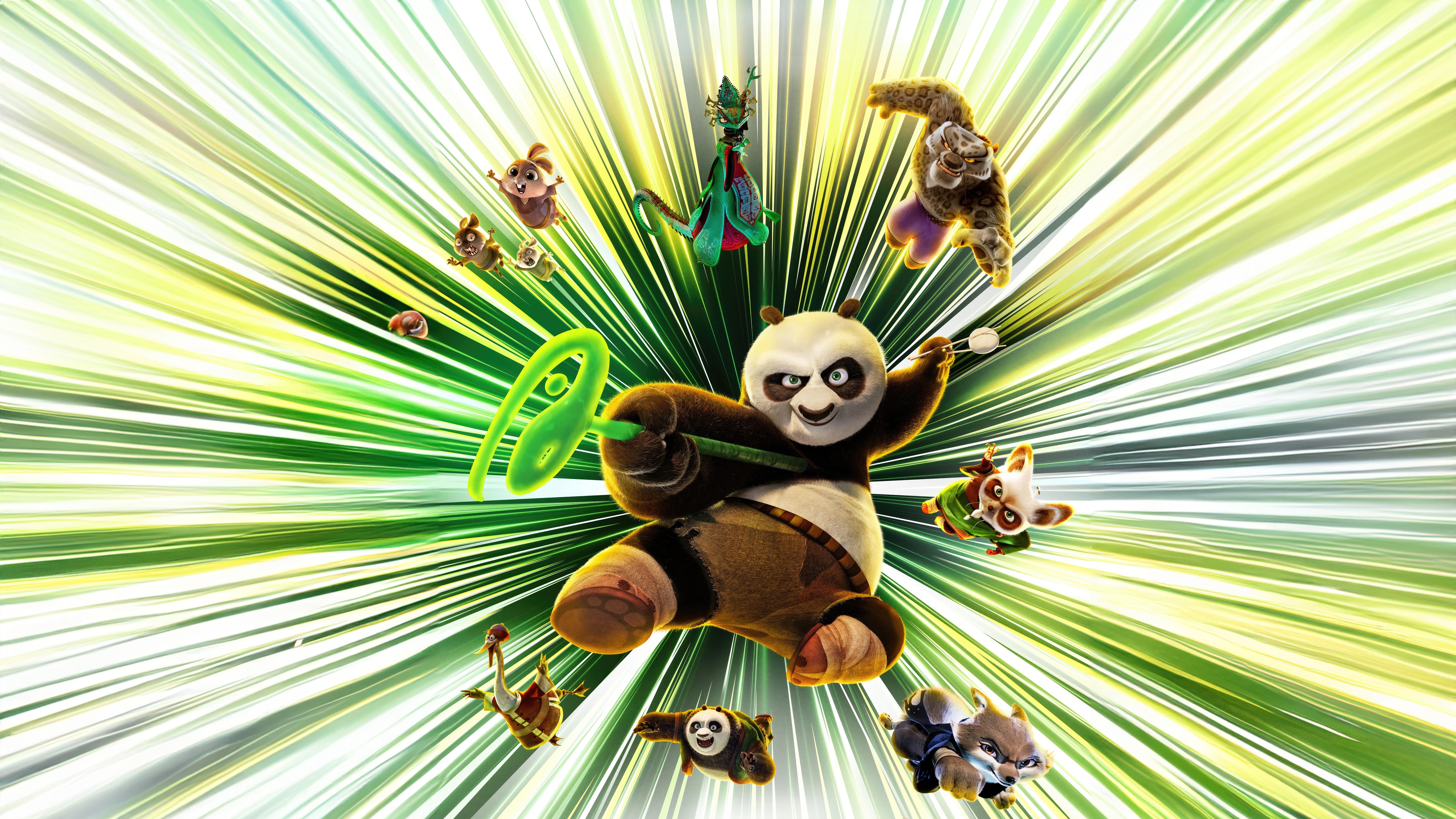 Kung Fu Panda 4 Characters in Action HD Wallpaper