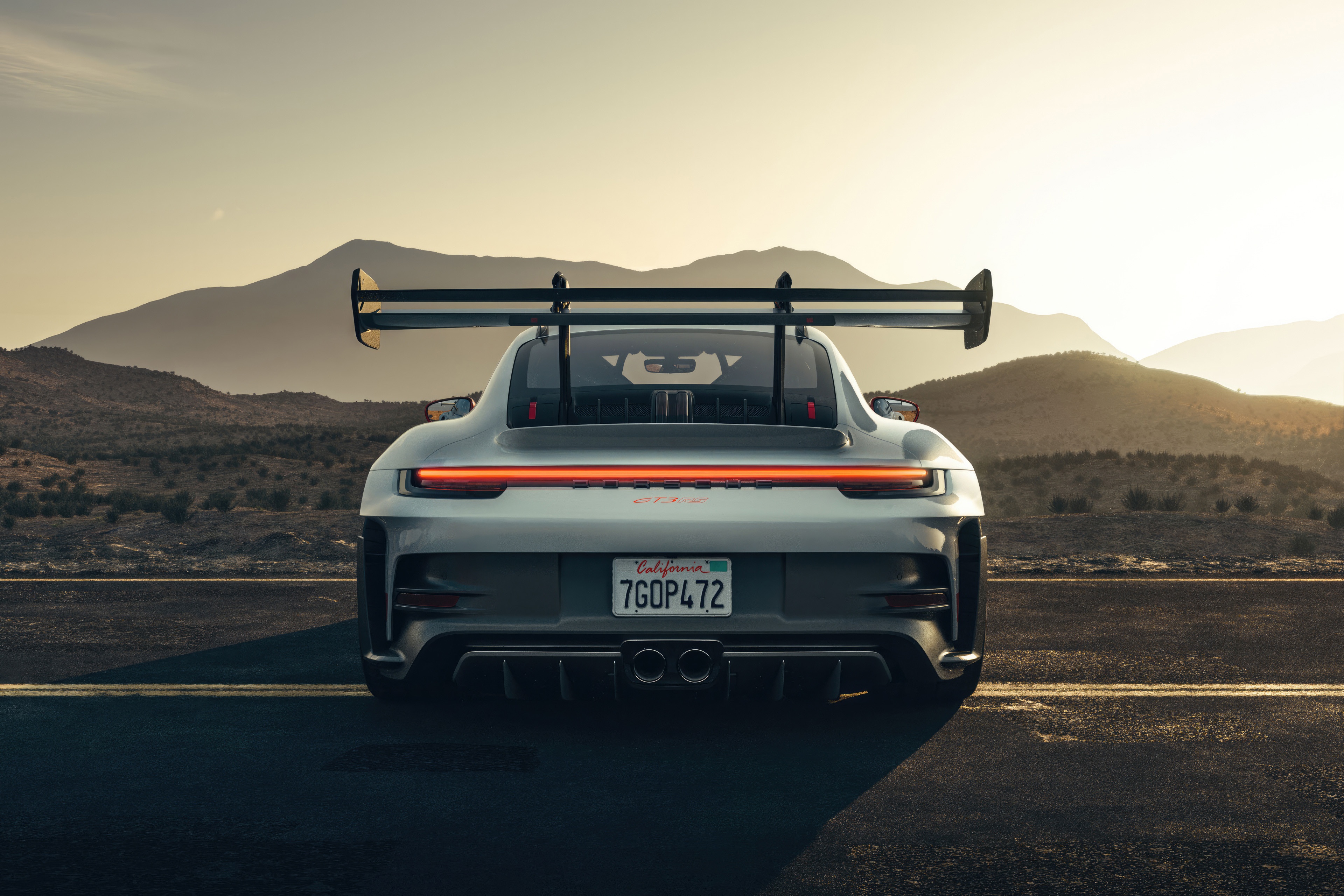 Porsche 911 GT3 RS 2023 rear view HD Wallpaper