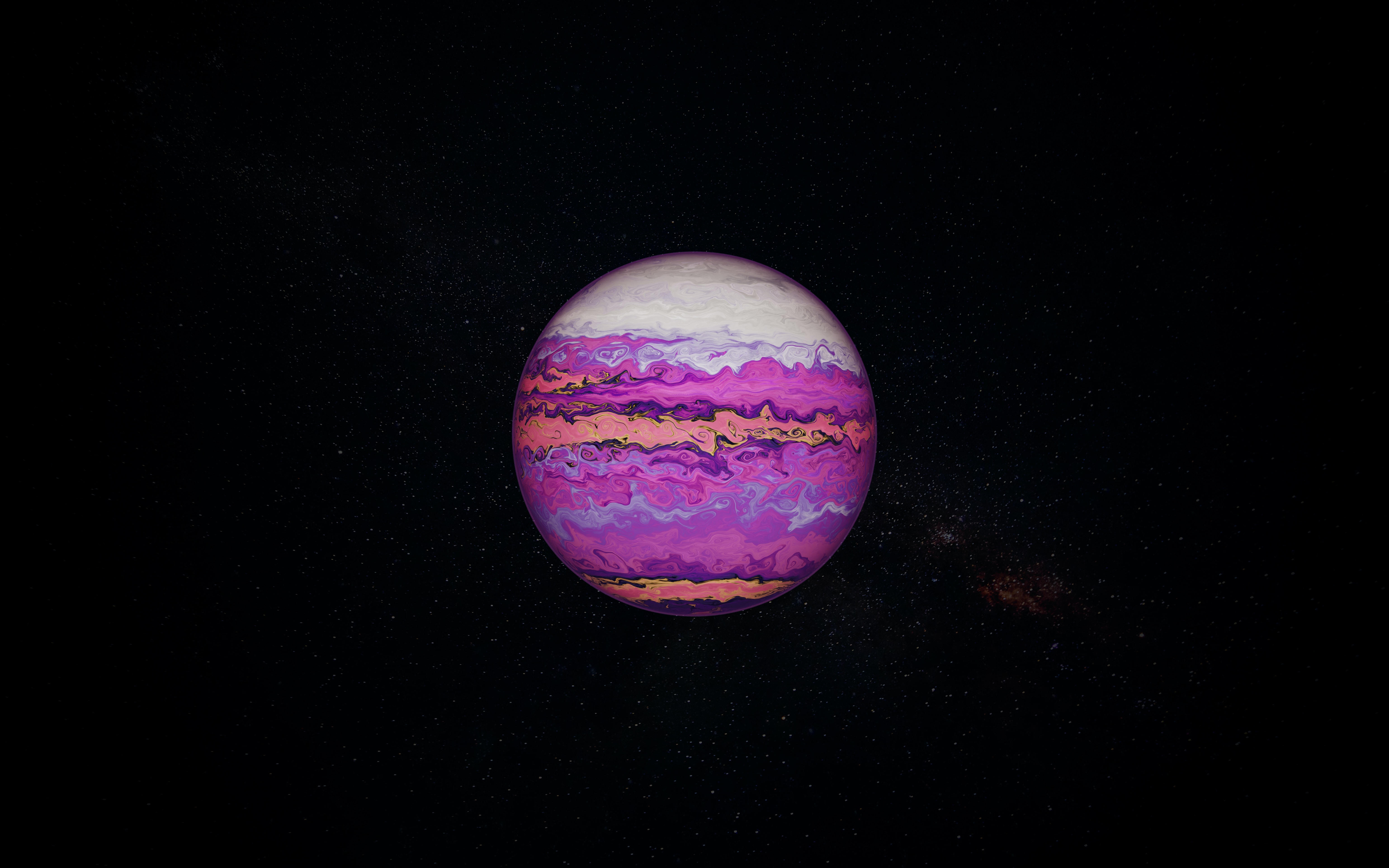 A colorful planet in dark space HD Wallpaper
