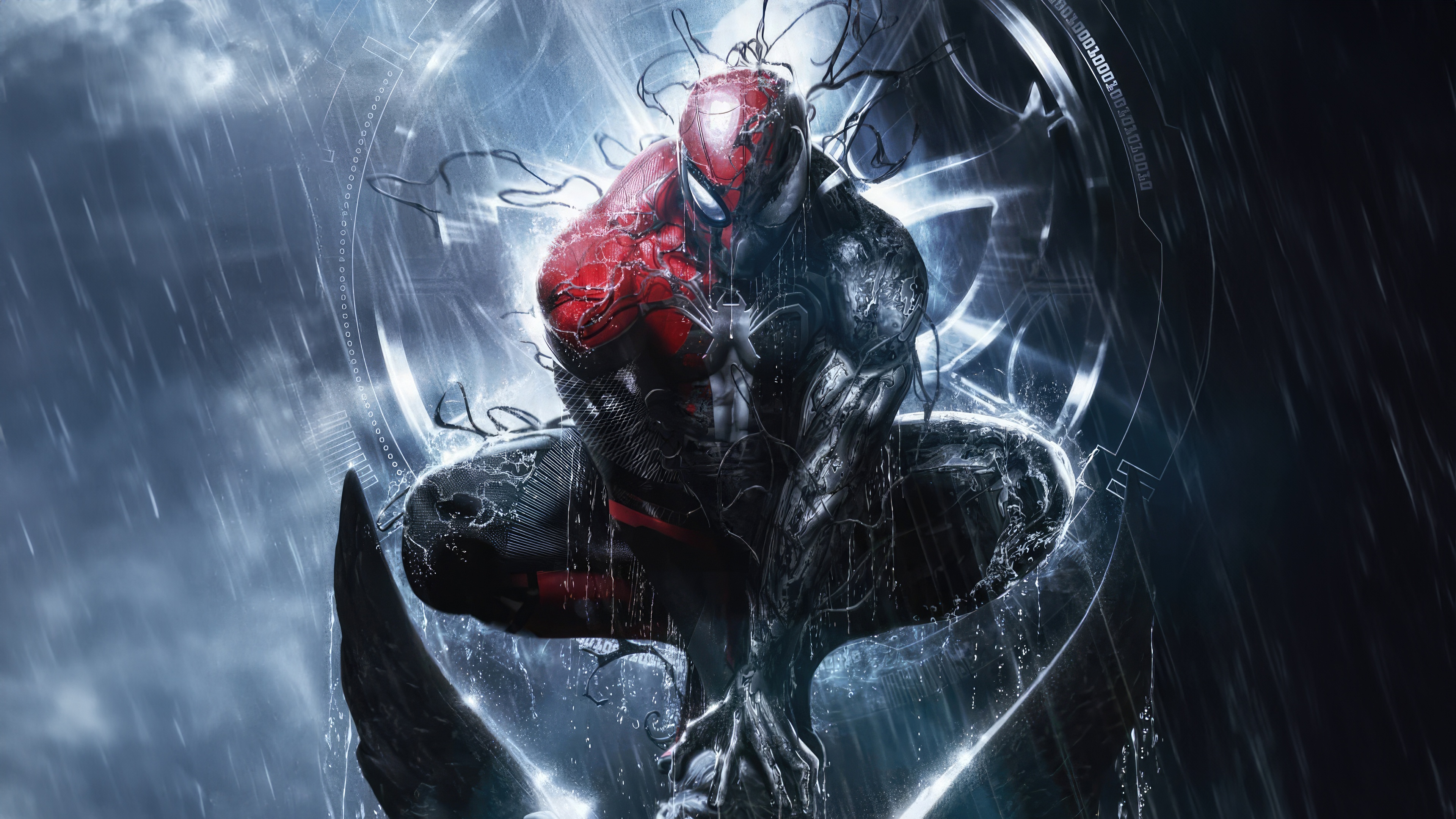 Spider-Man with Venom's Power HD Wallpaper