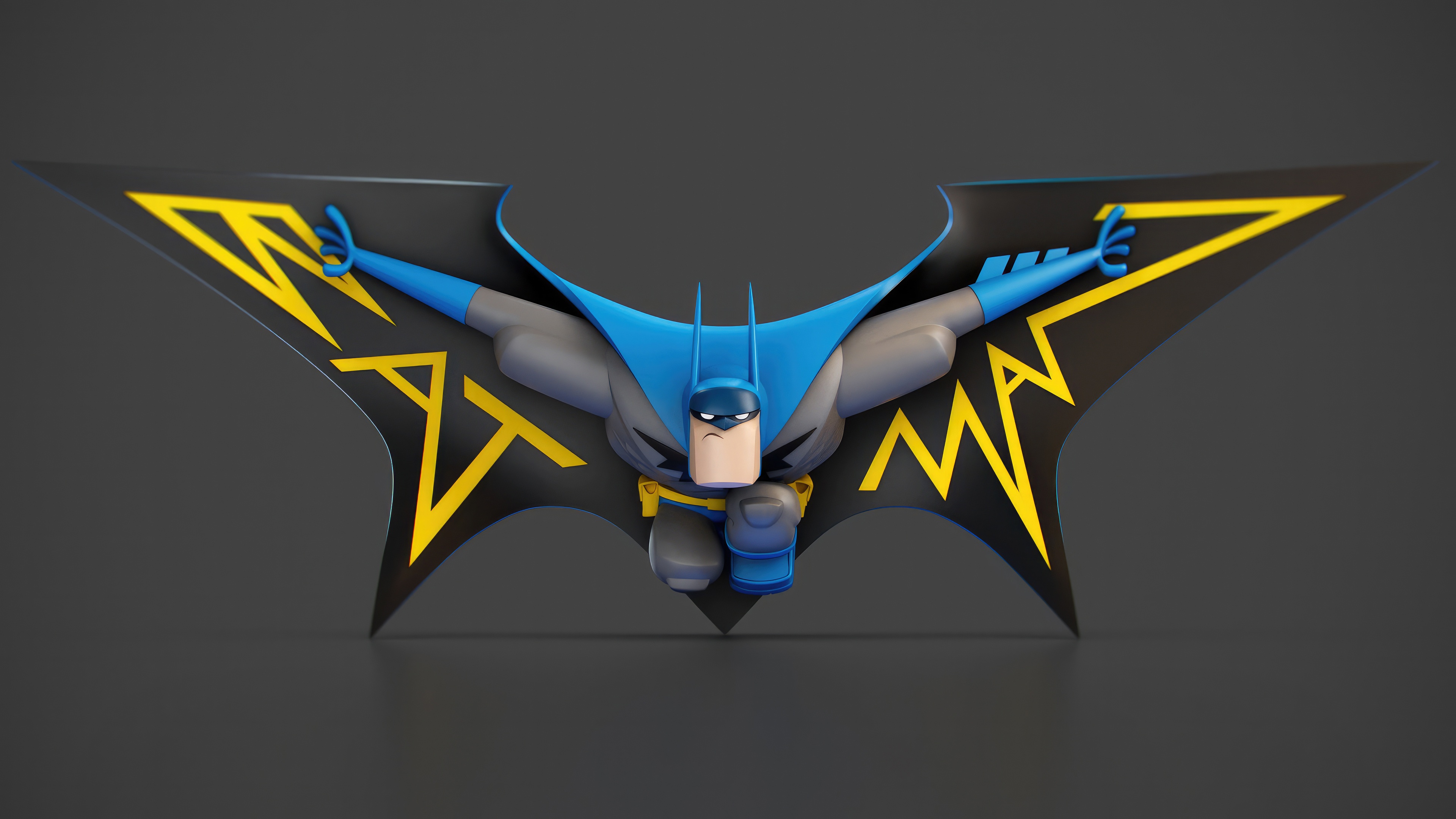 Chibi Batman with Whimsical Wings HD Wallpaper