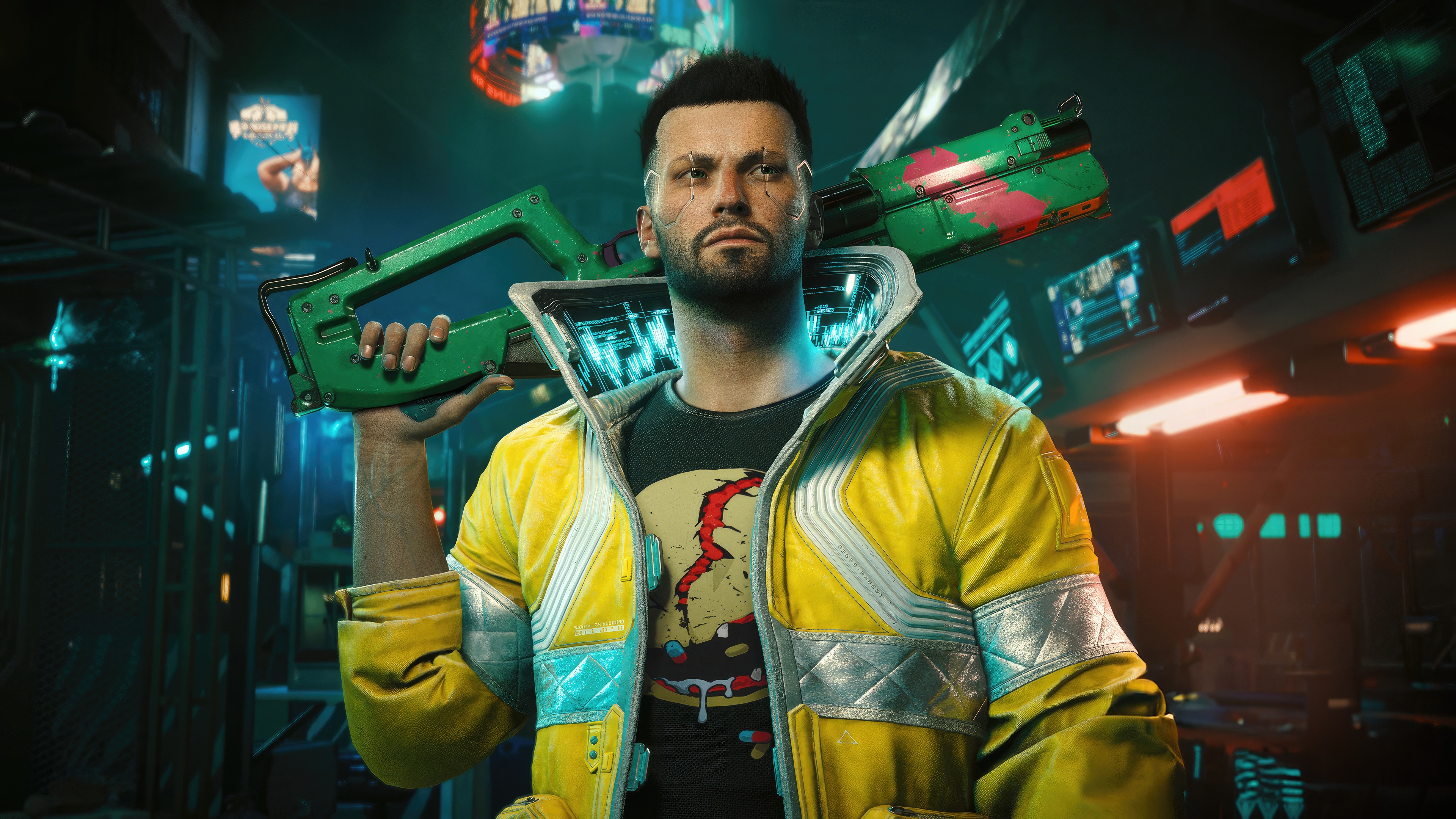 Cyberpunk 2077 Edgerunners Character with Gun HD Wallpaper