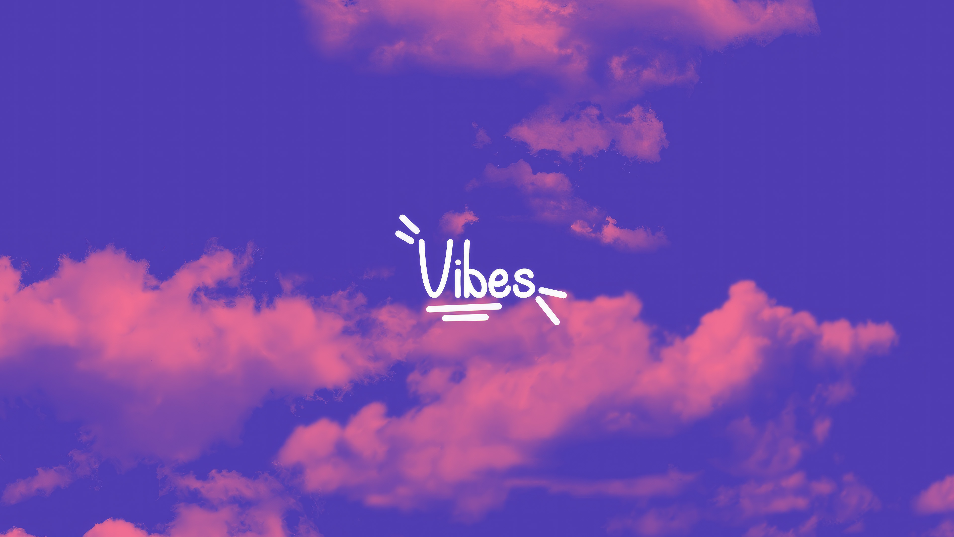 Vibes text on a purple and pink sky HD Wallpaper