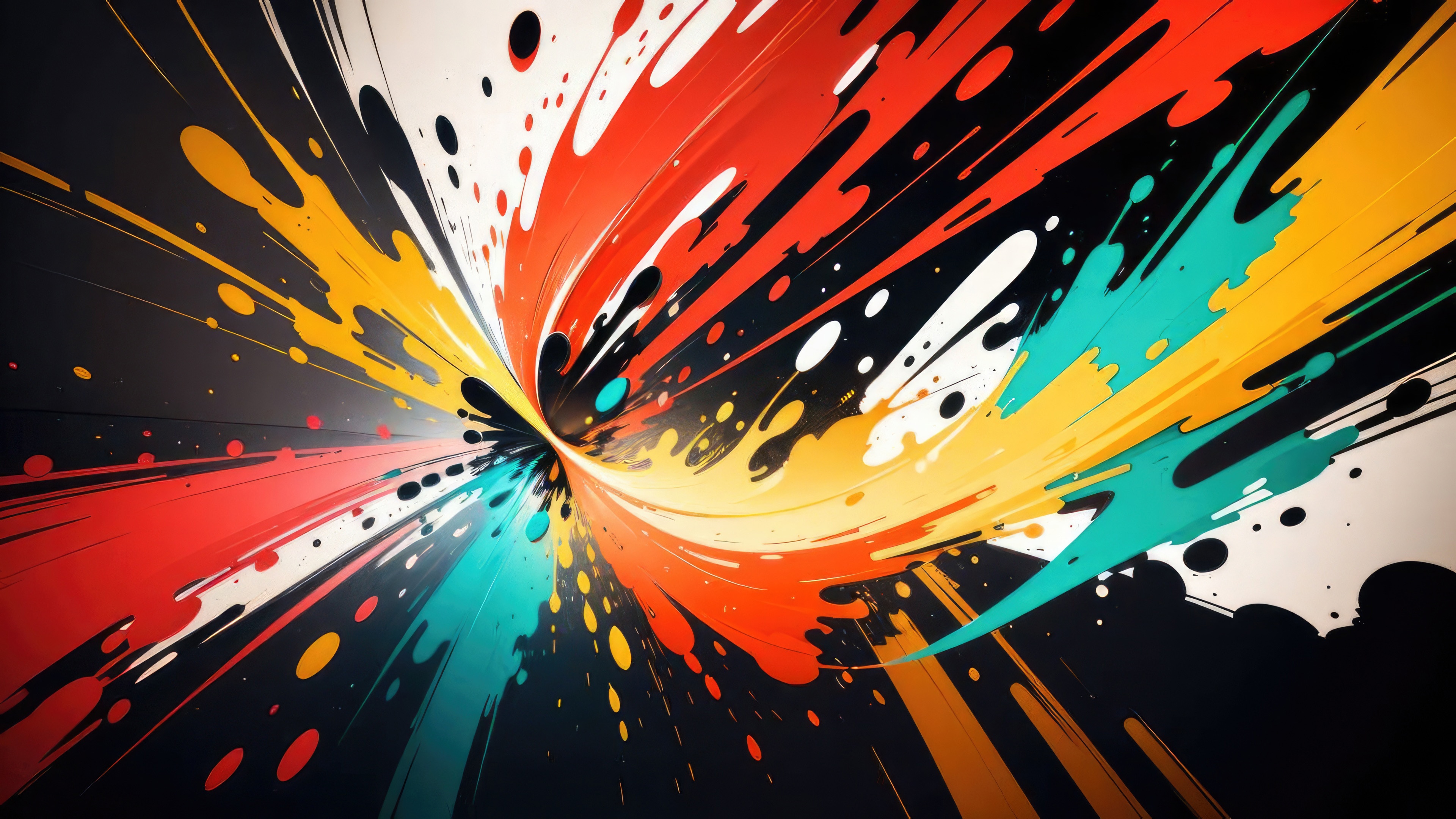 Explosion of Colorful Paint Splatters HD Wallpaper