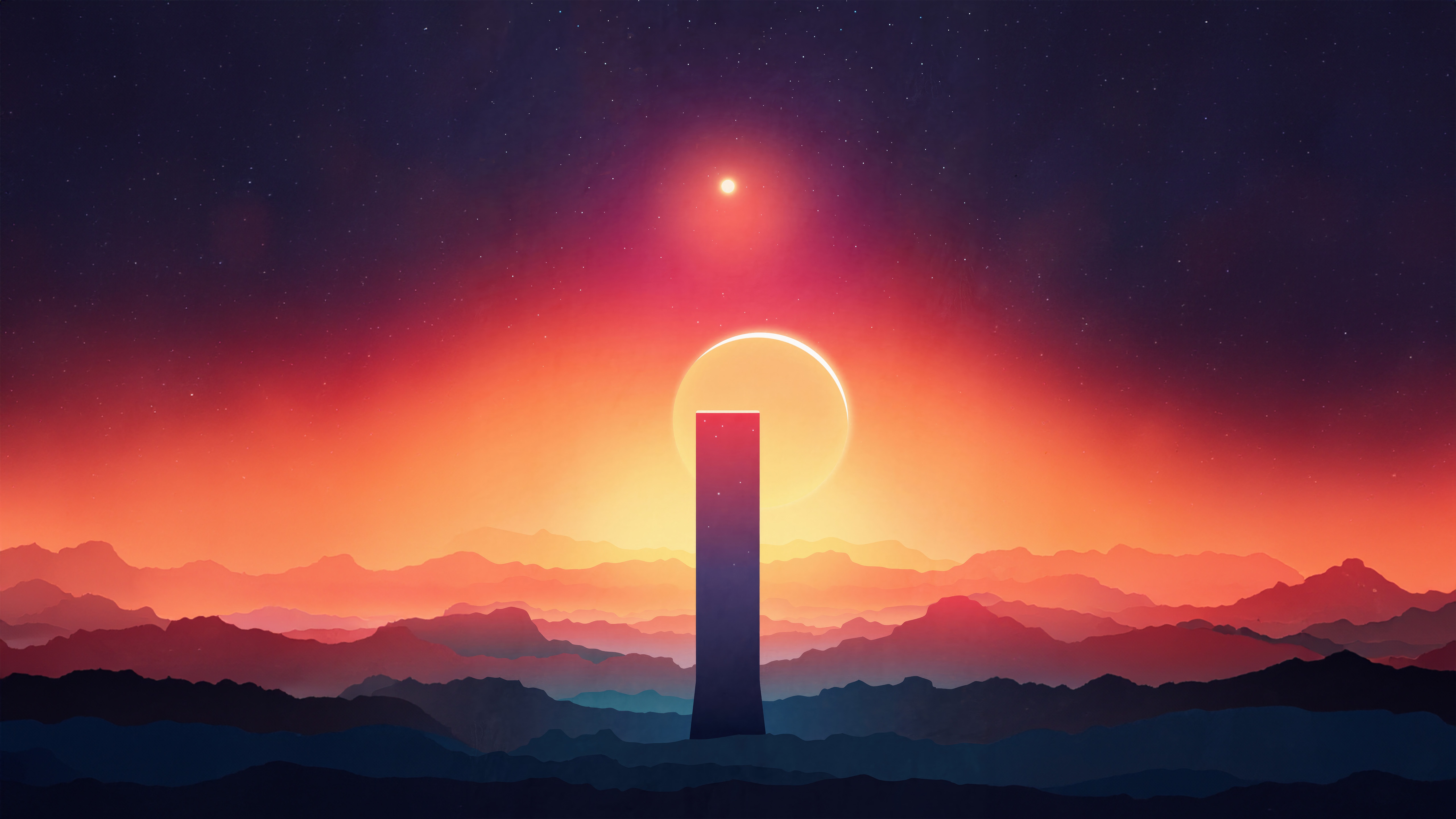 Origins of Existence Monolith in Space HD Wallpaper