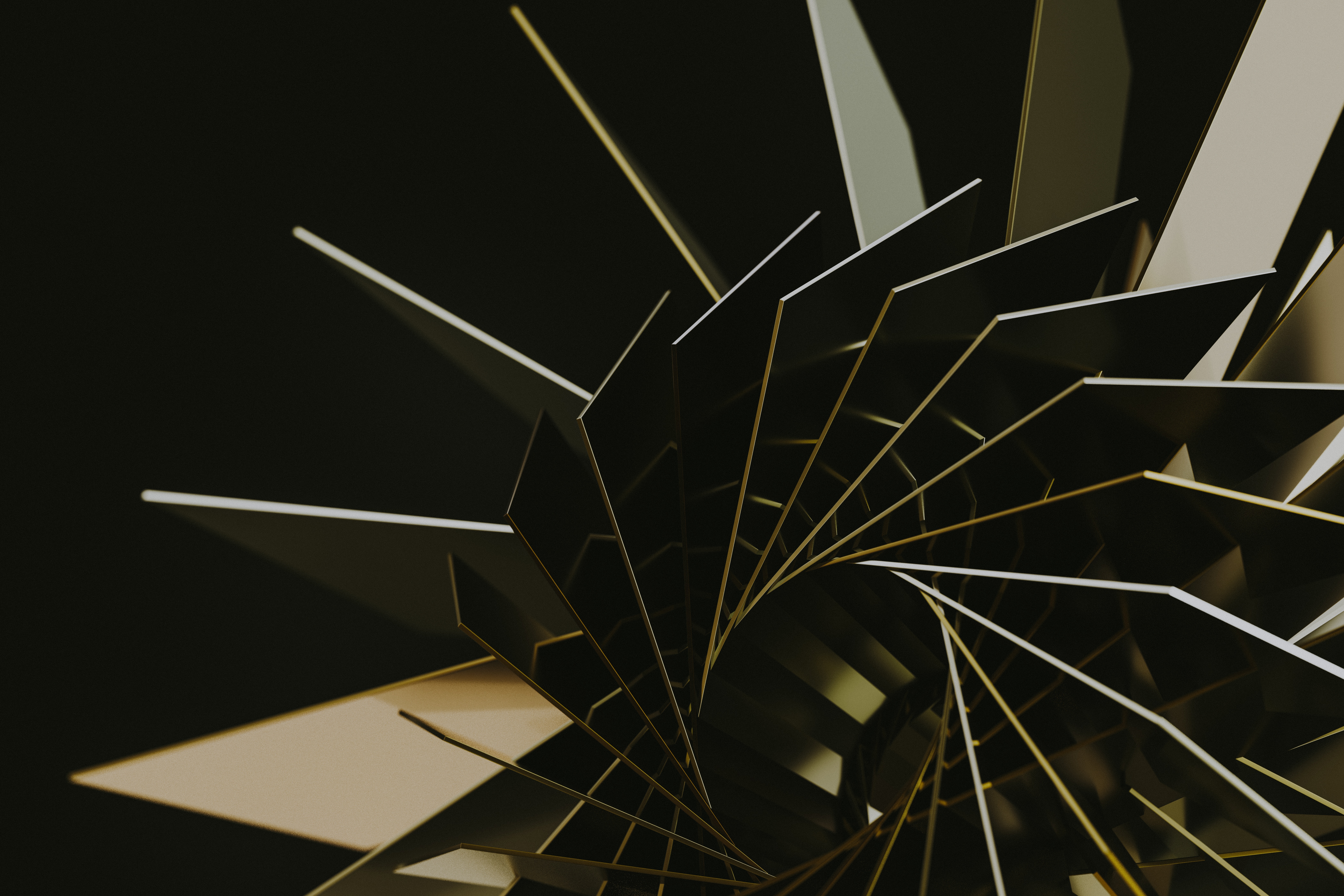 Abstract metallic spiral object HD Wallpaper