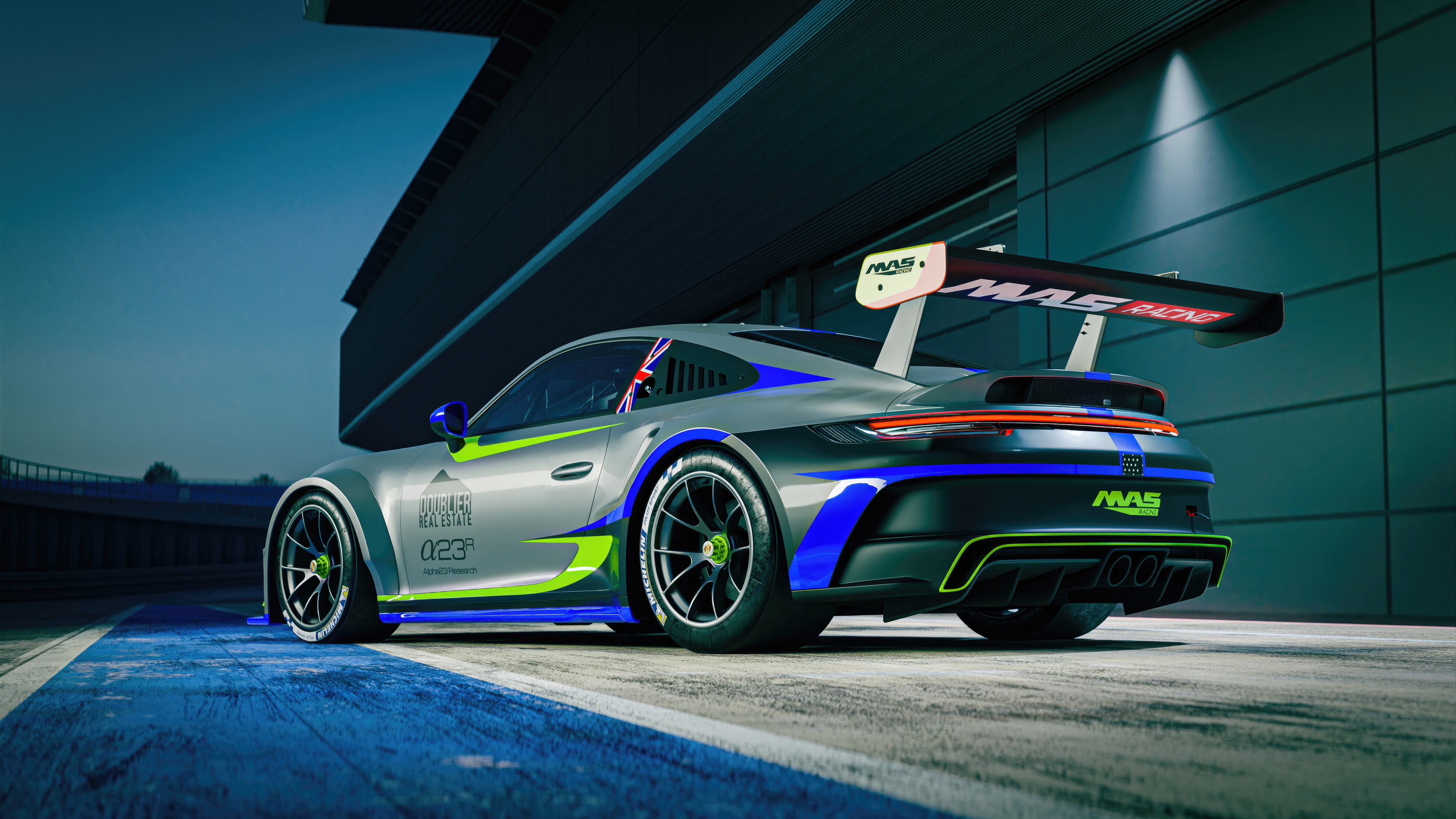 Porsche 911 GT3 Cup race car with MAS Racing livery HD Wallpaper