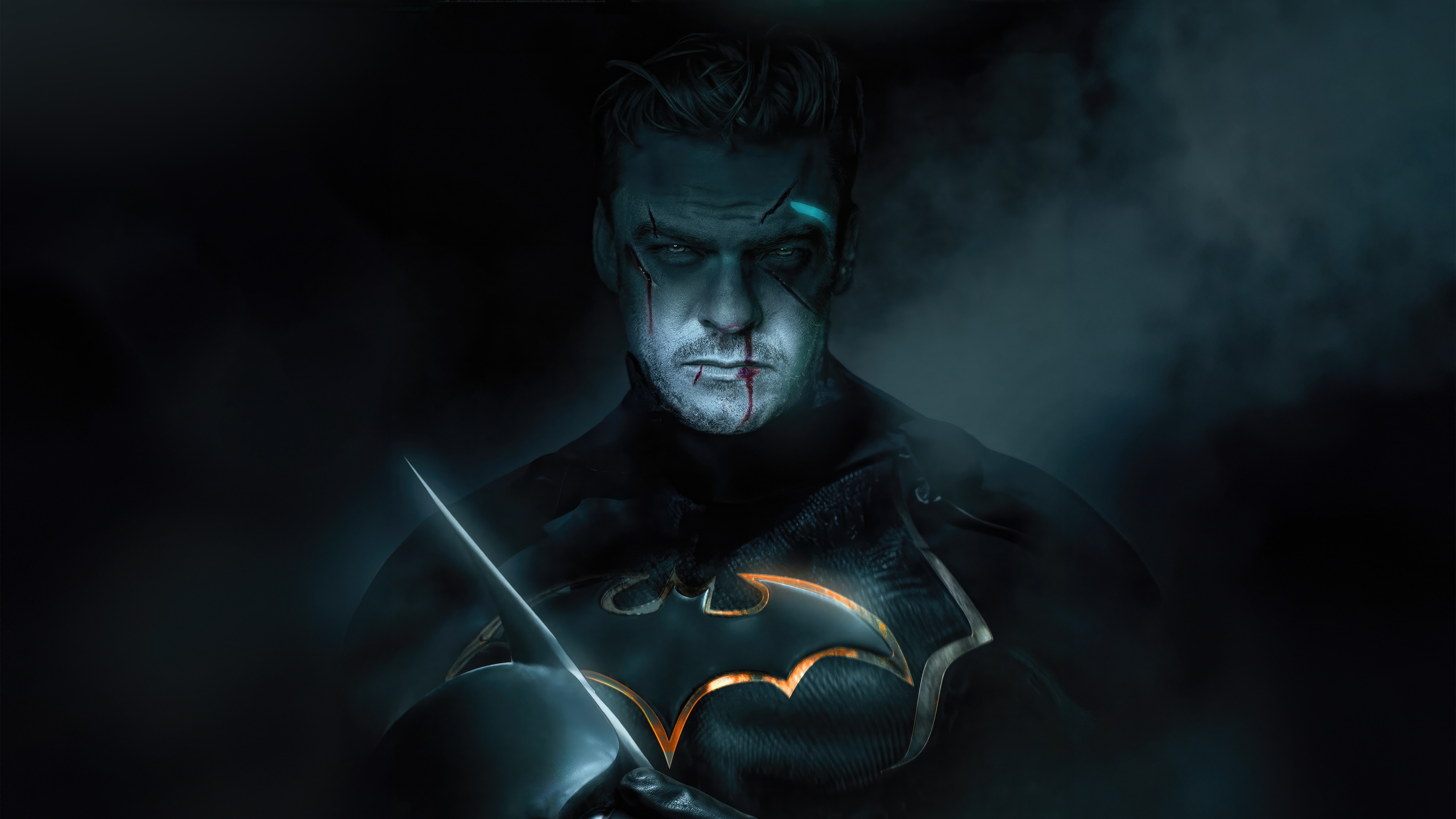Alan Ritchson as Batman with a sword HD Wallpaper