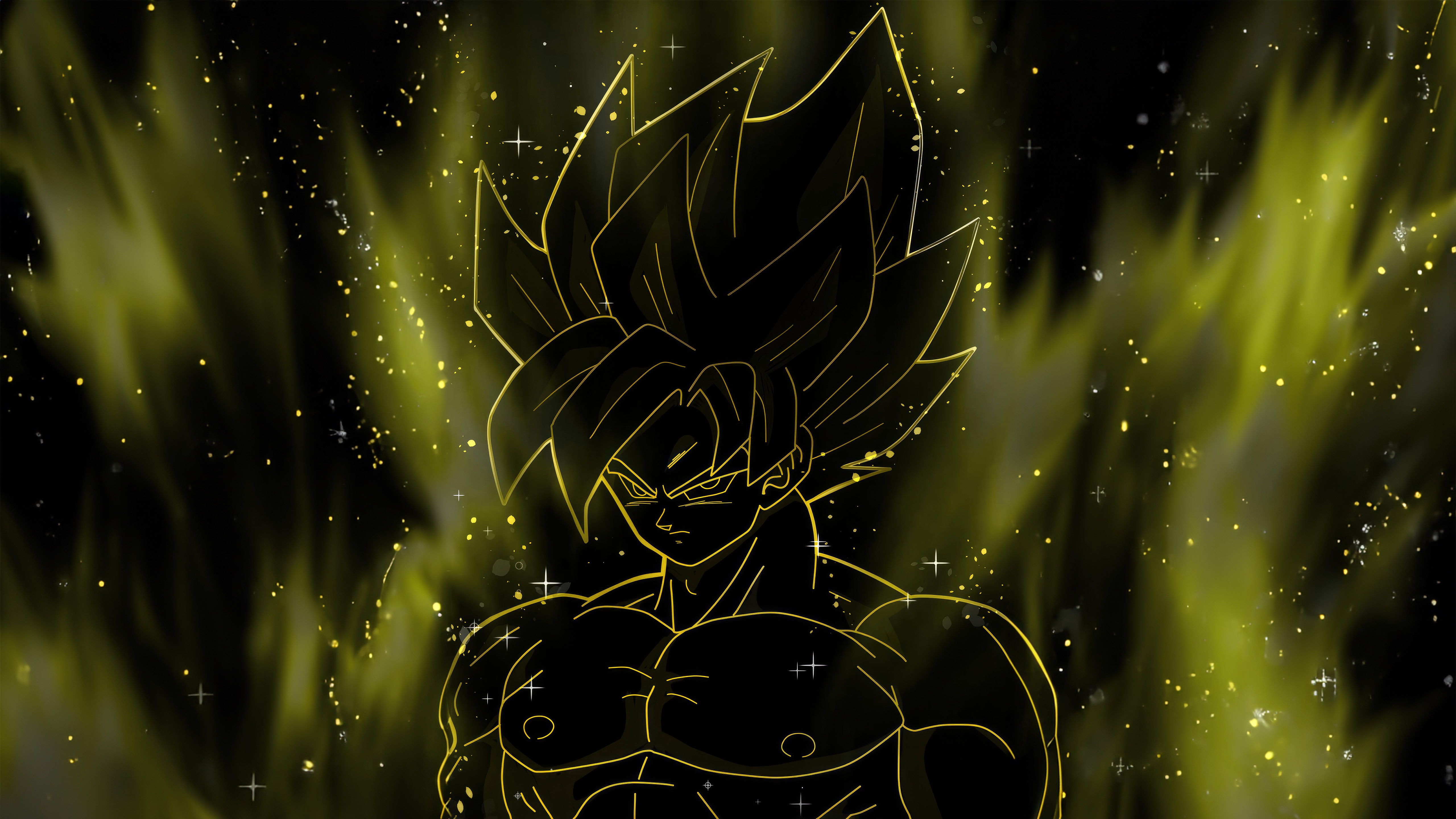 Goku in Super Saiyan form with yellow aura HD Wallpaper