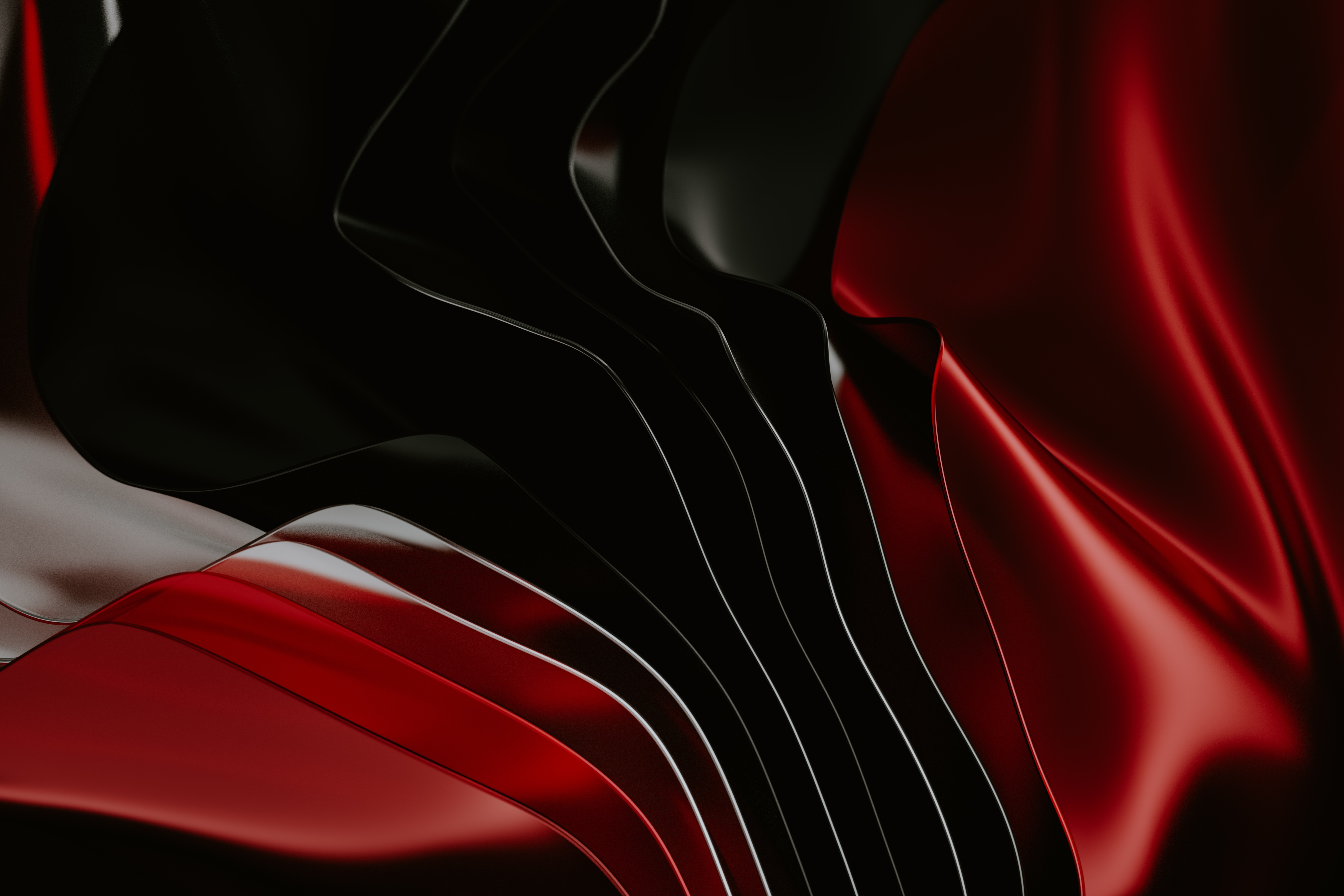Abstract Red and Black Flowing Material HD Wallpaper