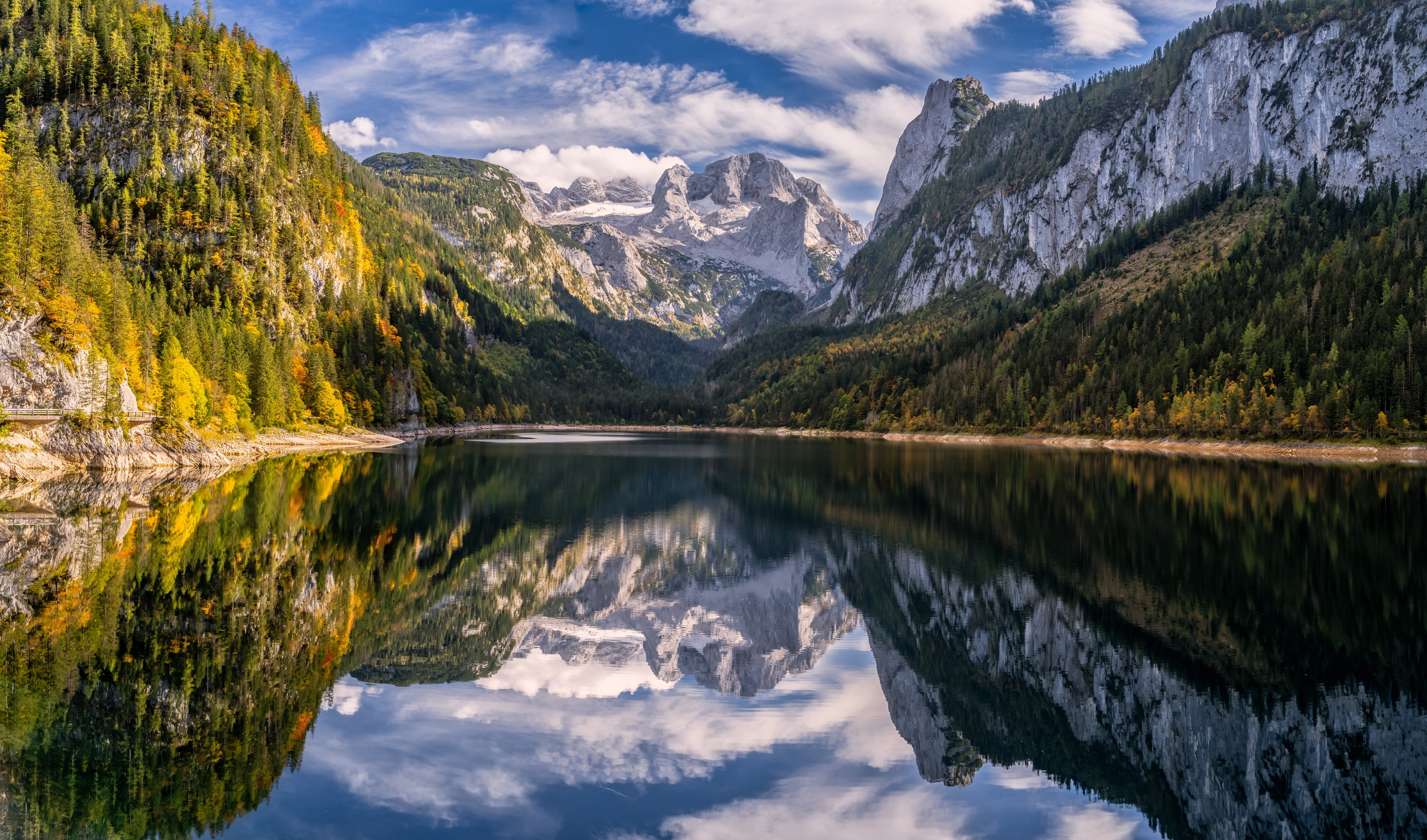 Gosausee Lake and Dachstein Mountains in Austria HD Wallpaper
