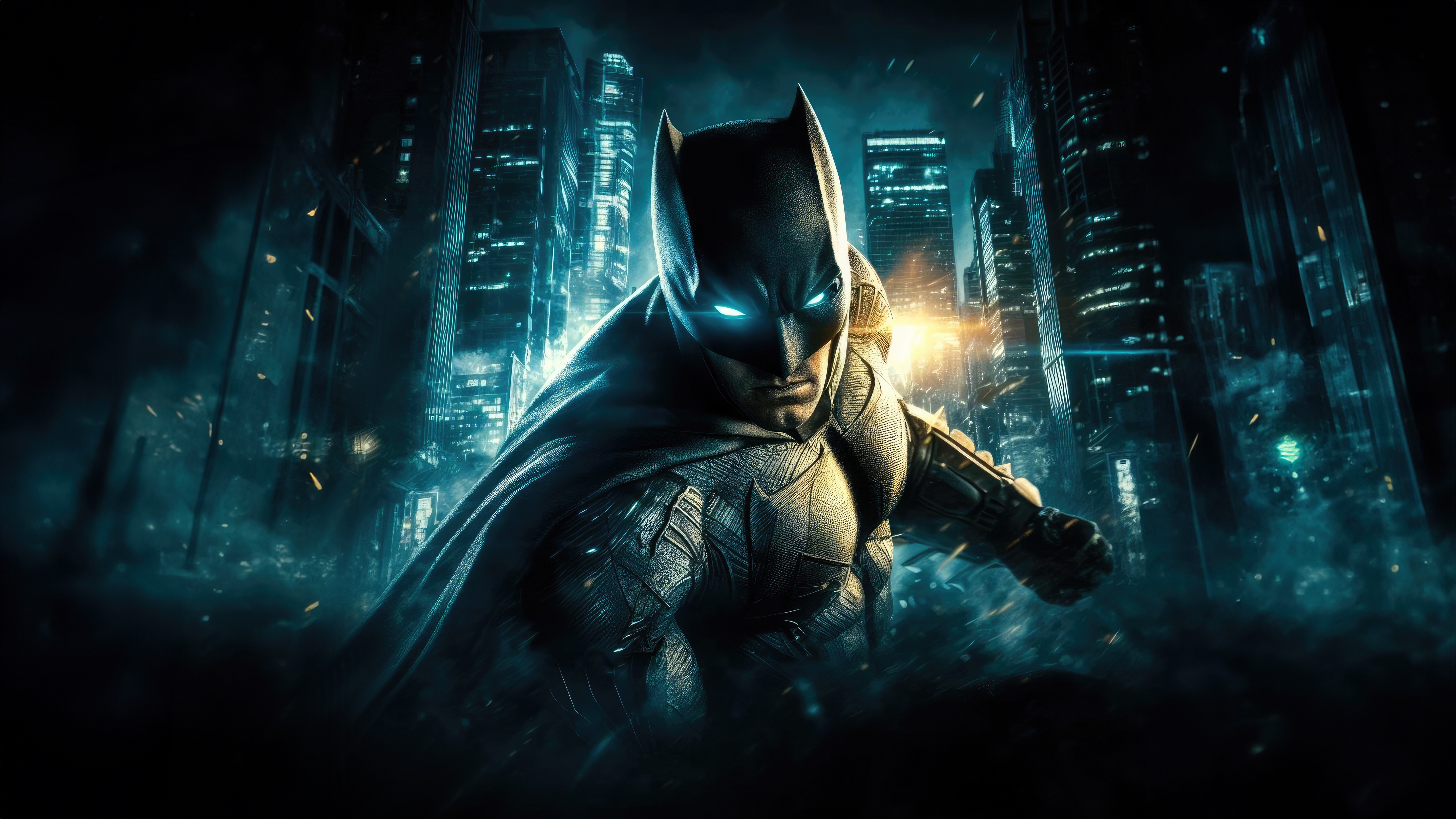 Batman in a dark city HD Wallpaper