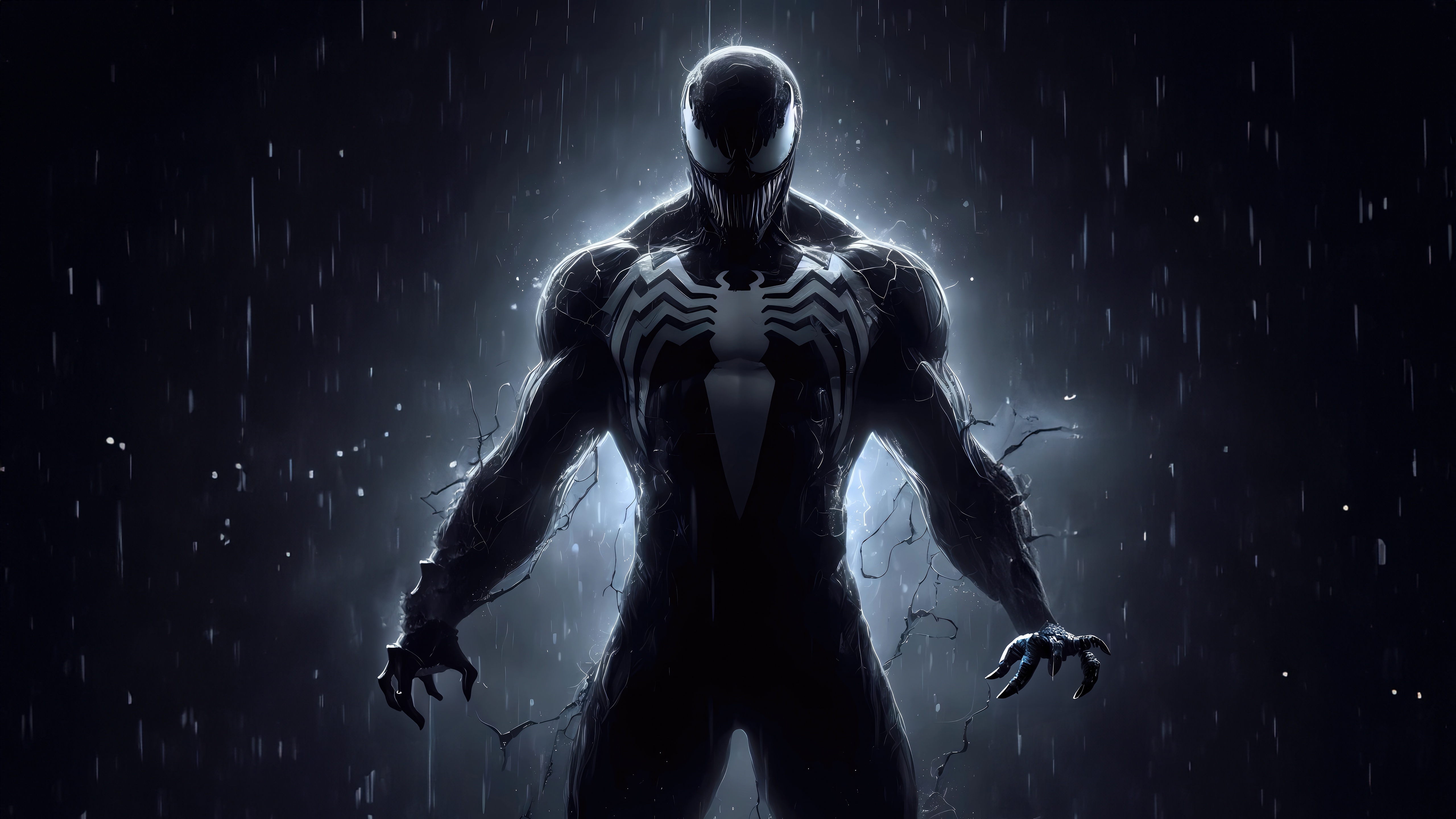 Venom standing in the rain HD Wallpaper