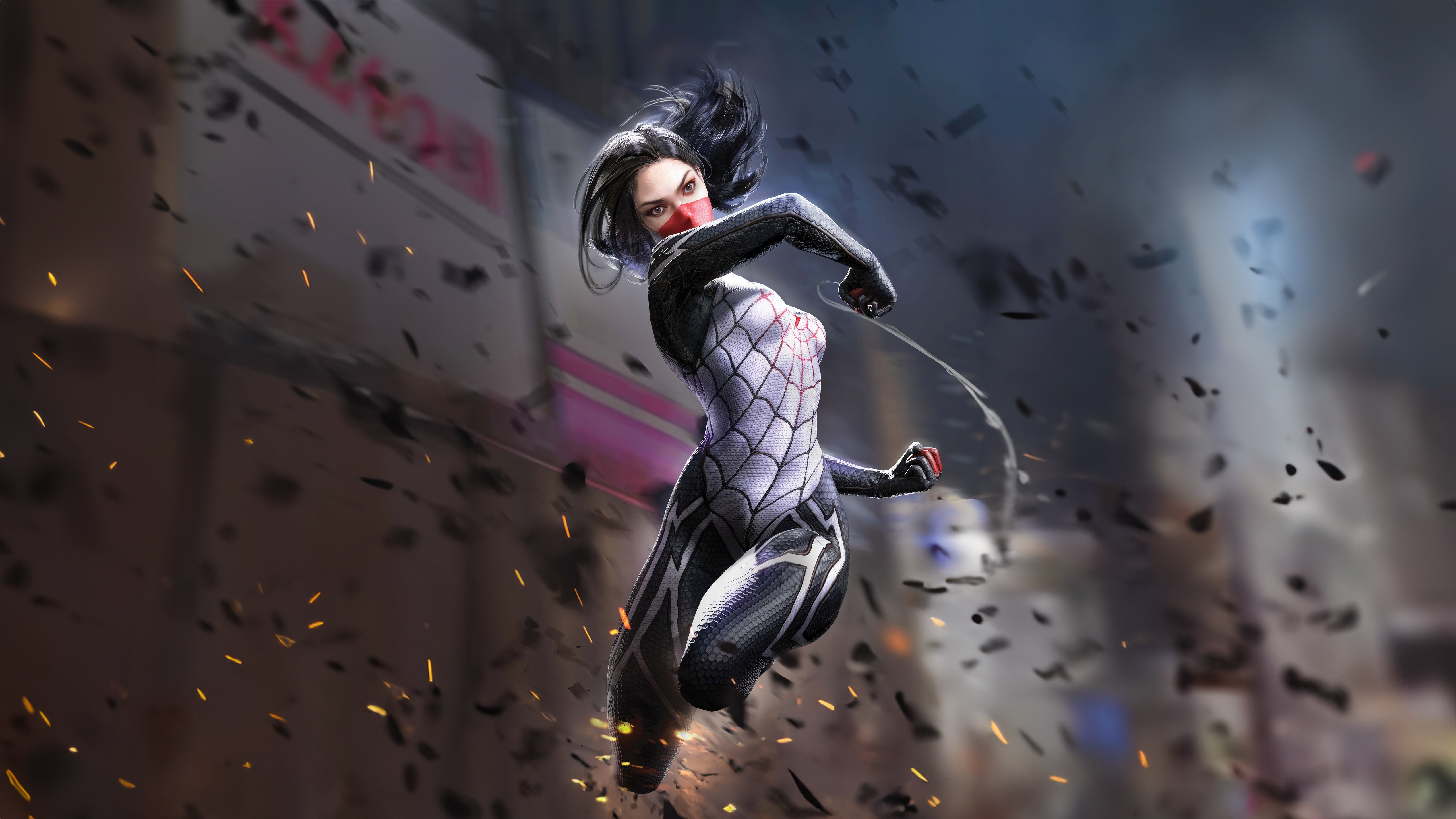 Marvel Silk in Action HD Wallpaper