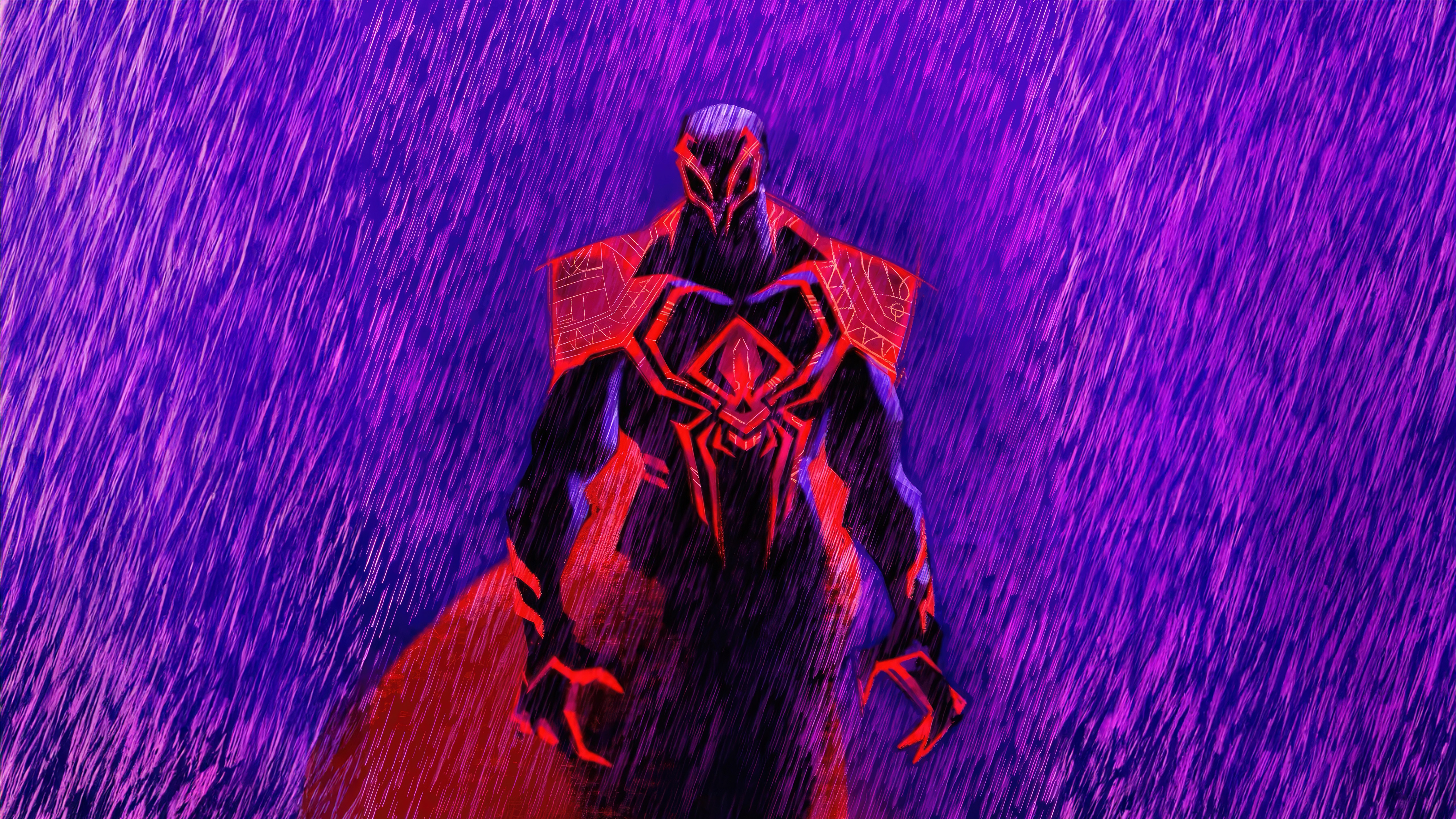 Spider-Man 2099 in the Rain HD Wallpaper