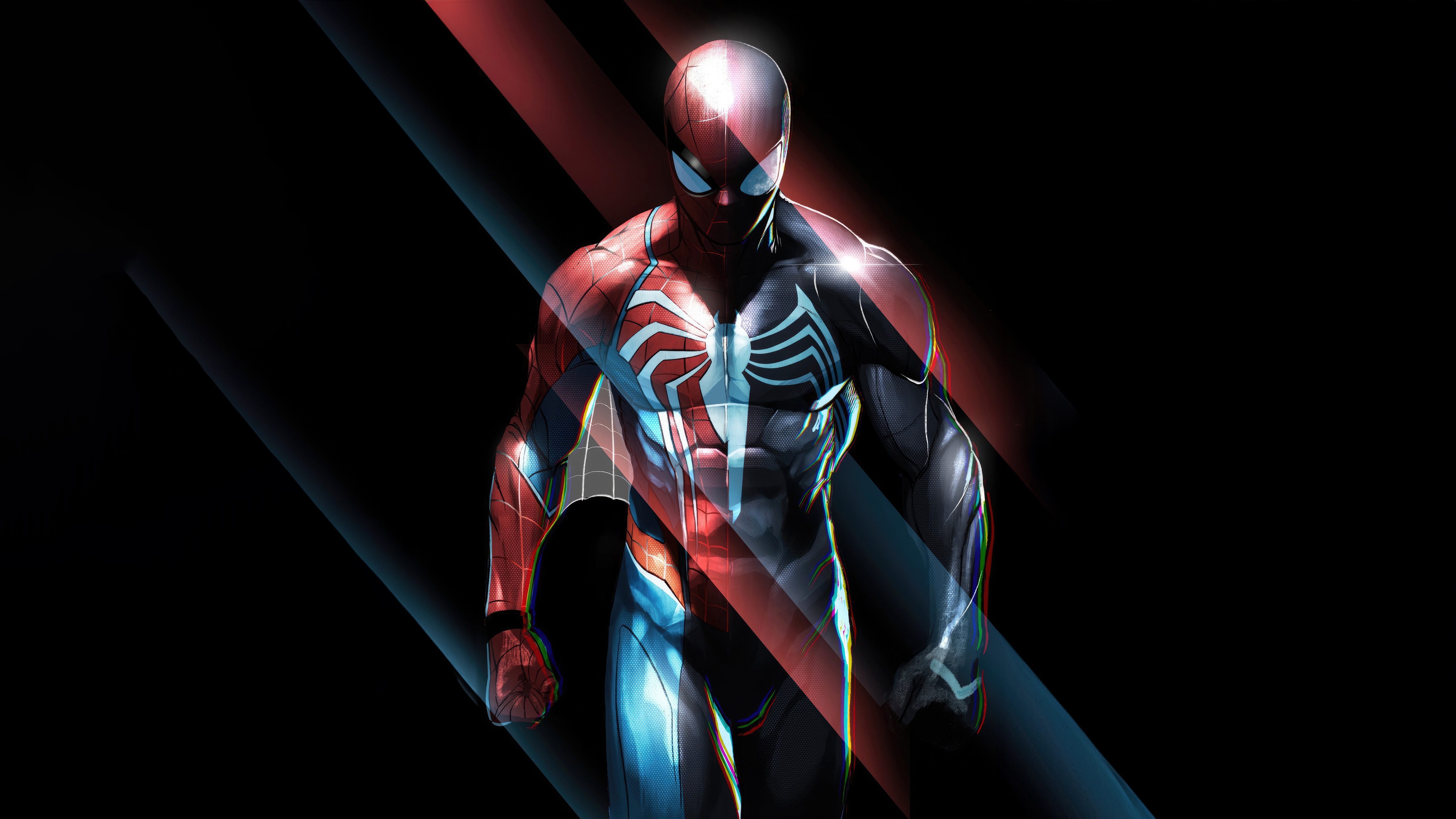 Spider-Man in a Red and Black Suit HD Wallpaper