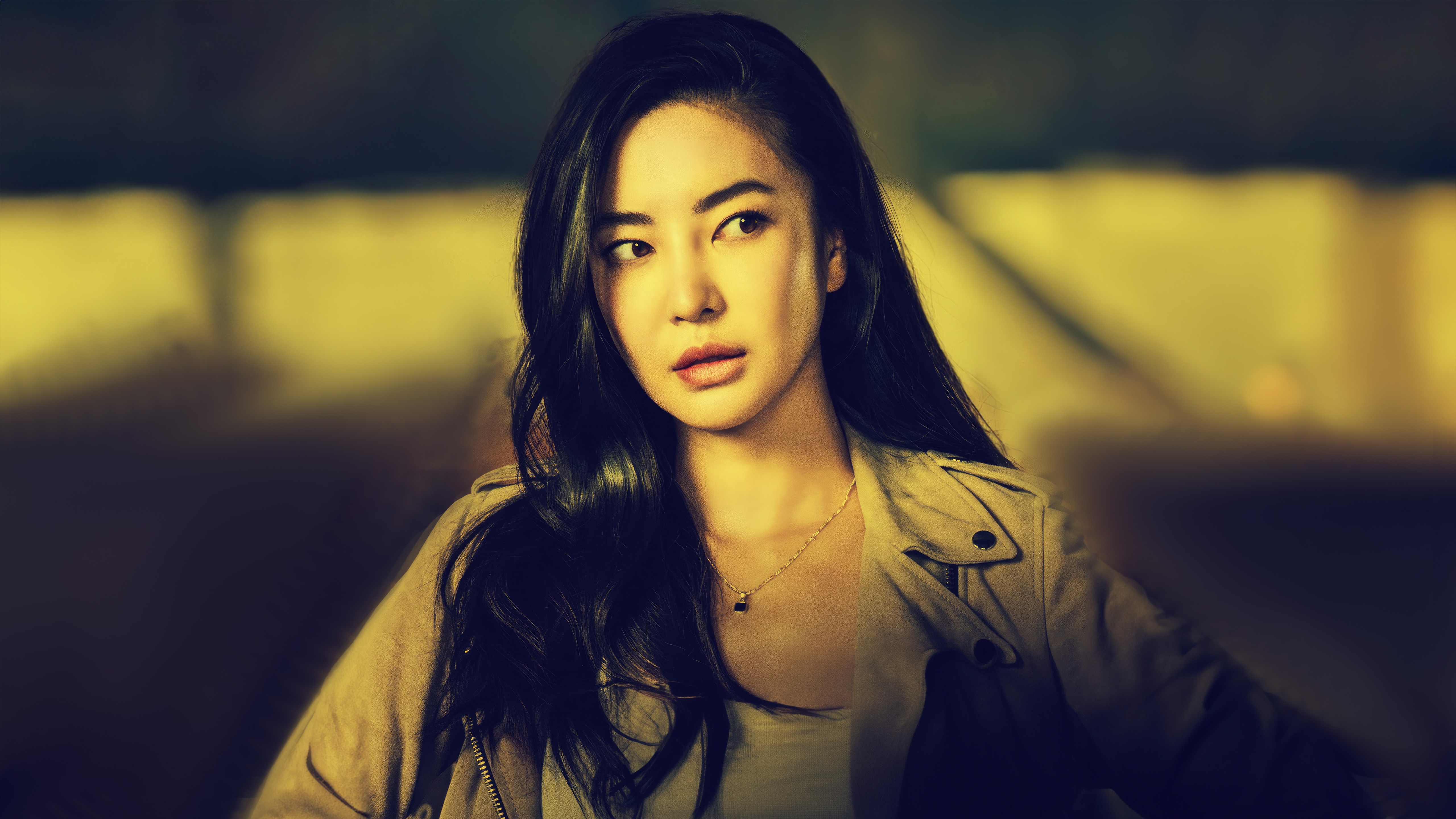 Yun Jee Kim as Mi Sun in a Lift HD Wallpaper