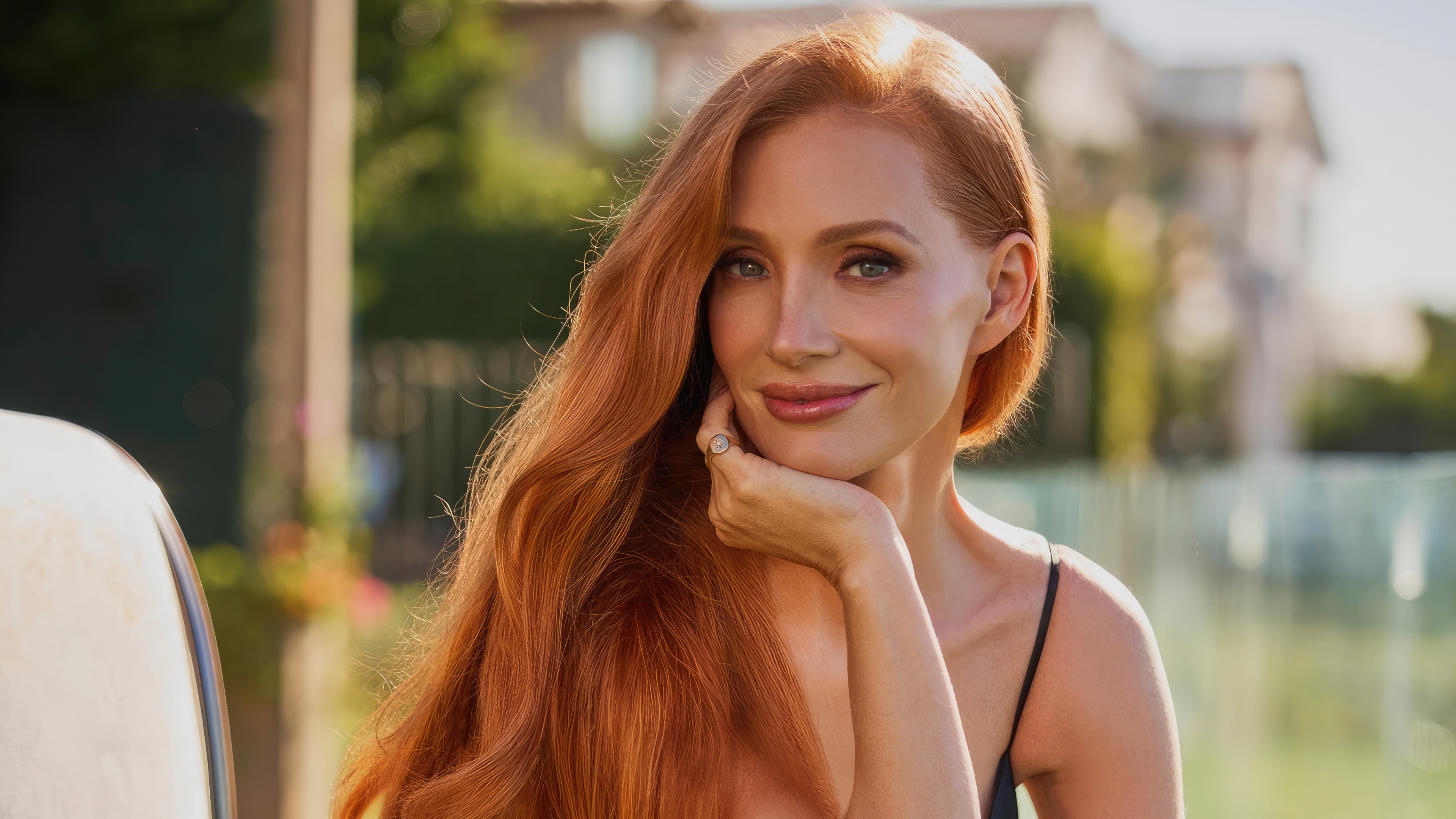 Jessica Chastain for True Botanicals HD Wallpaper