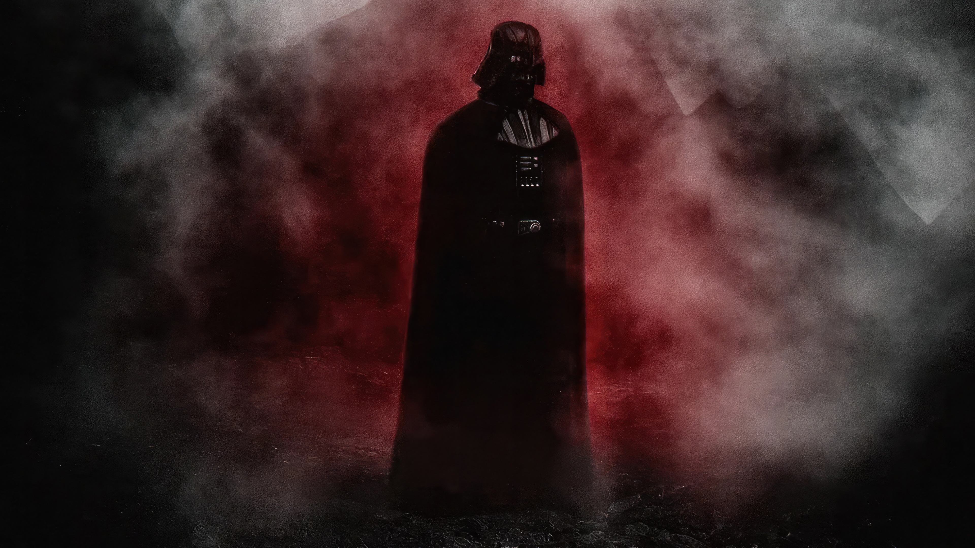 Darth Vader in red and white smoke HD Wallpaper