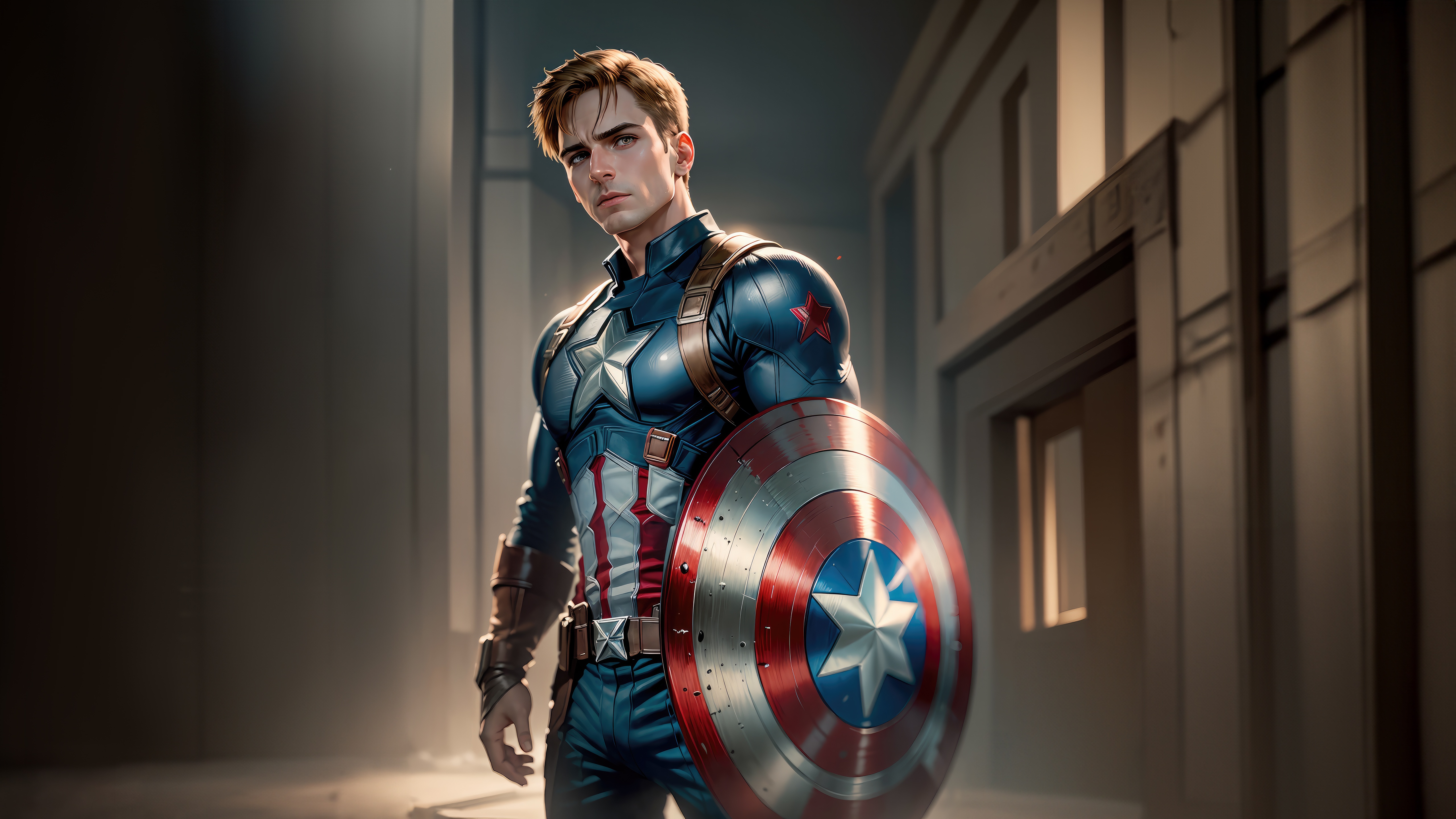 Captain America holding his shield HD Wallpaper