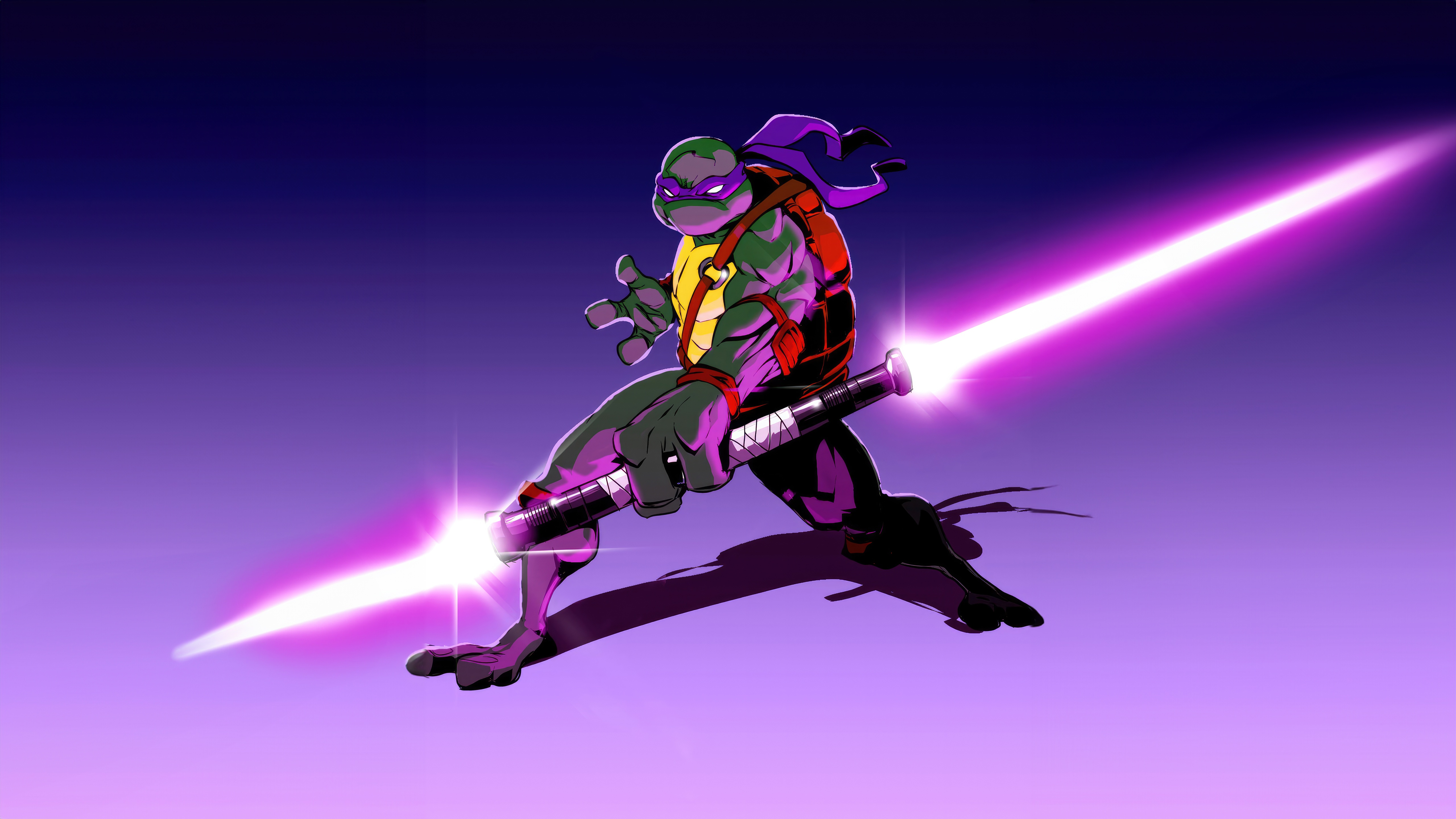 Jedi Donatello with Purple Lightsabers HD Wallpaper