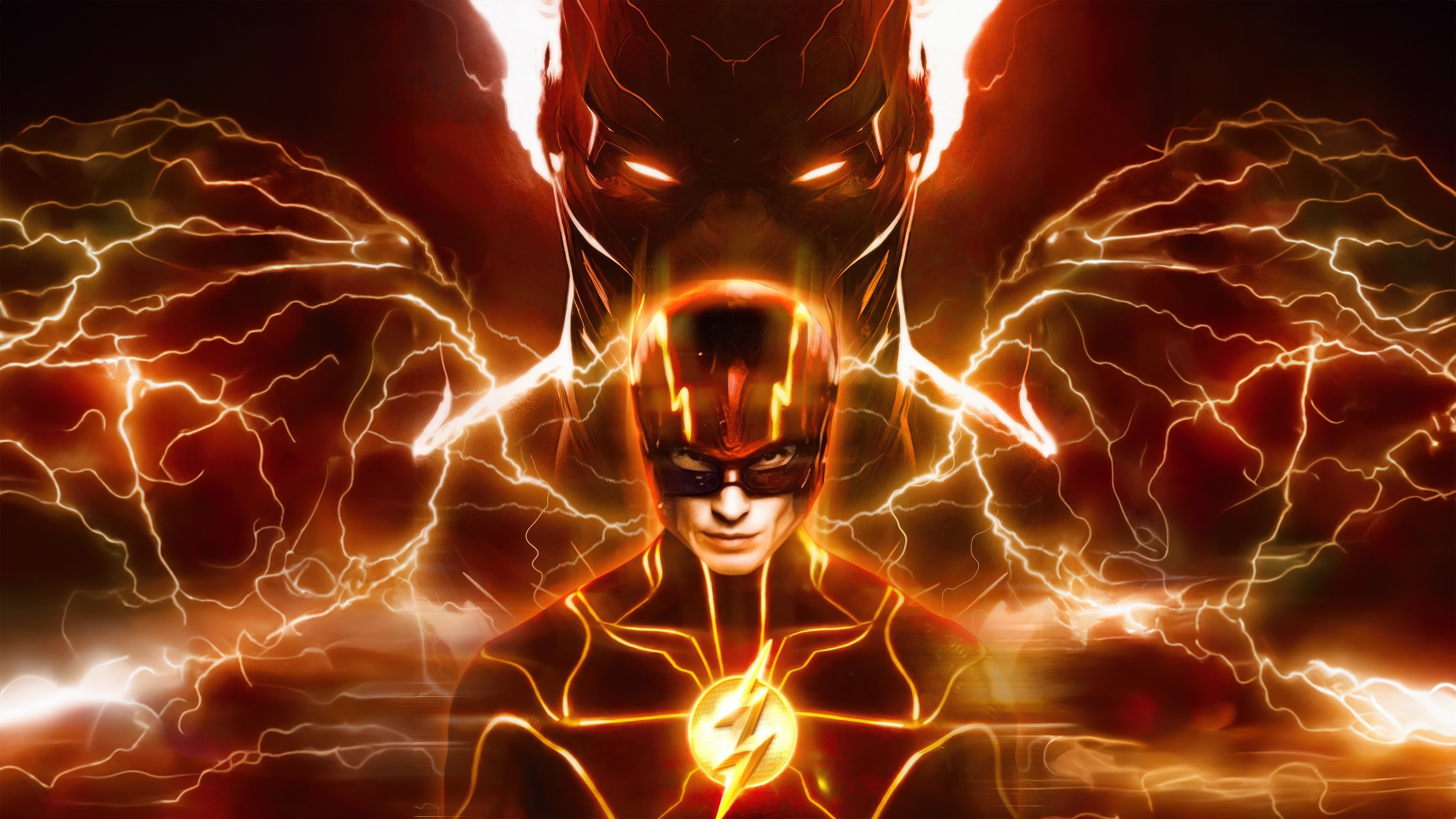 The Flash and Savitar surrounded by lightning HD Wallpaper