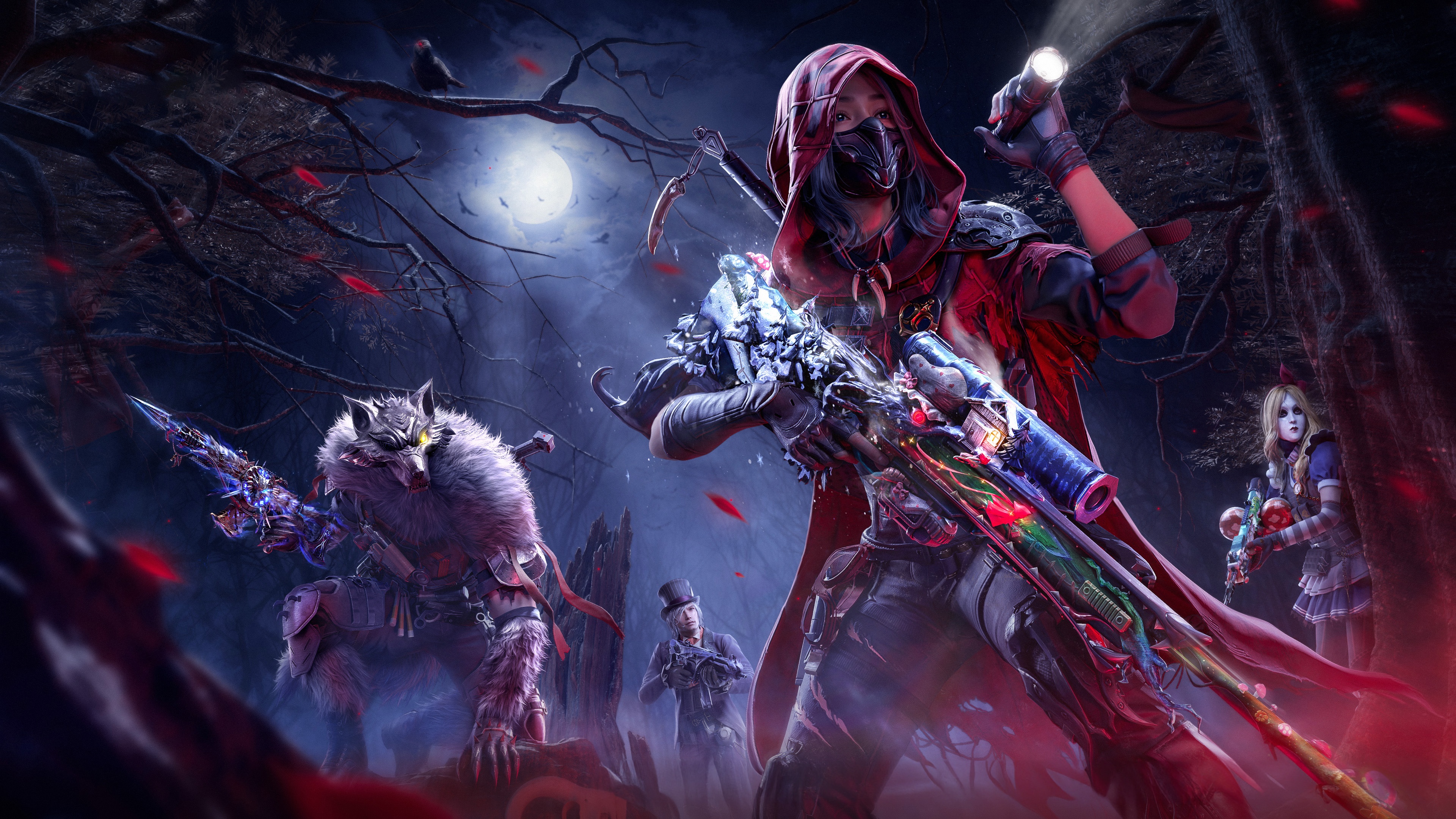 Call of Duty Mobile Season 12 Characters in a Dark Forest HD Wallpaper
