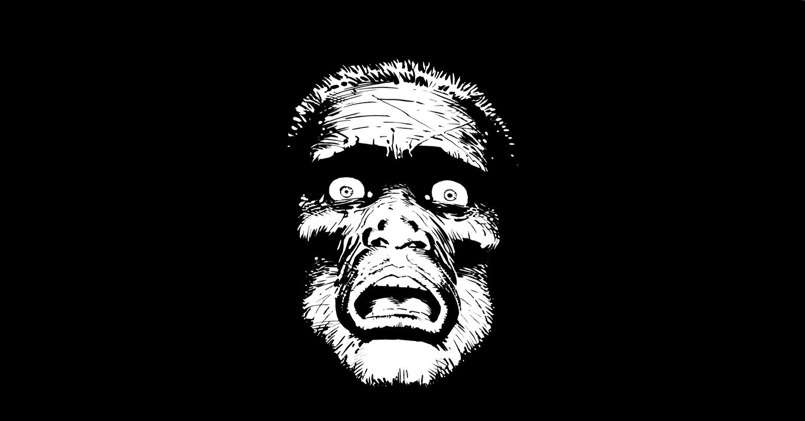 Scary man face in black and white comic style HD Wallpaper