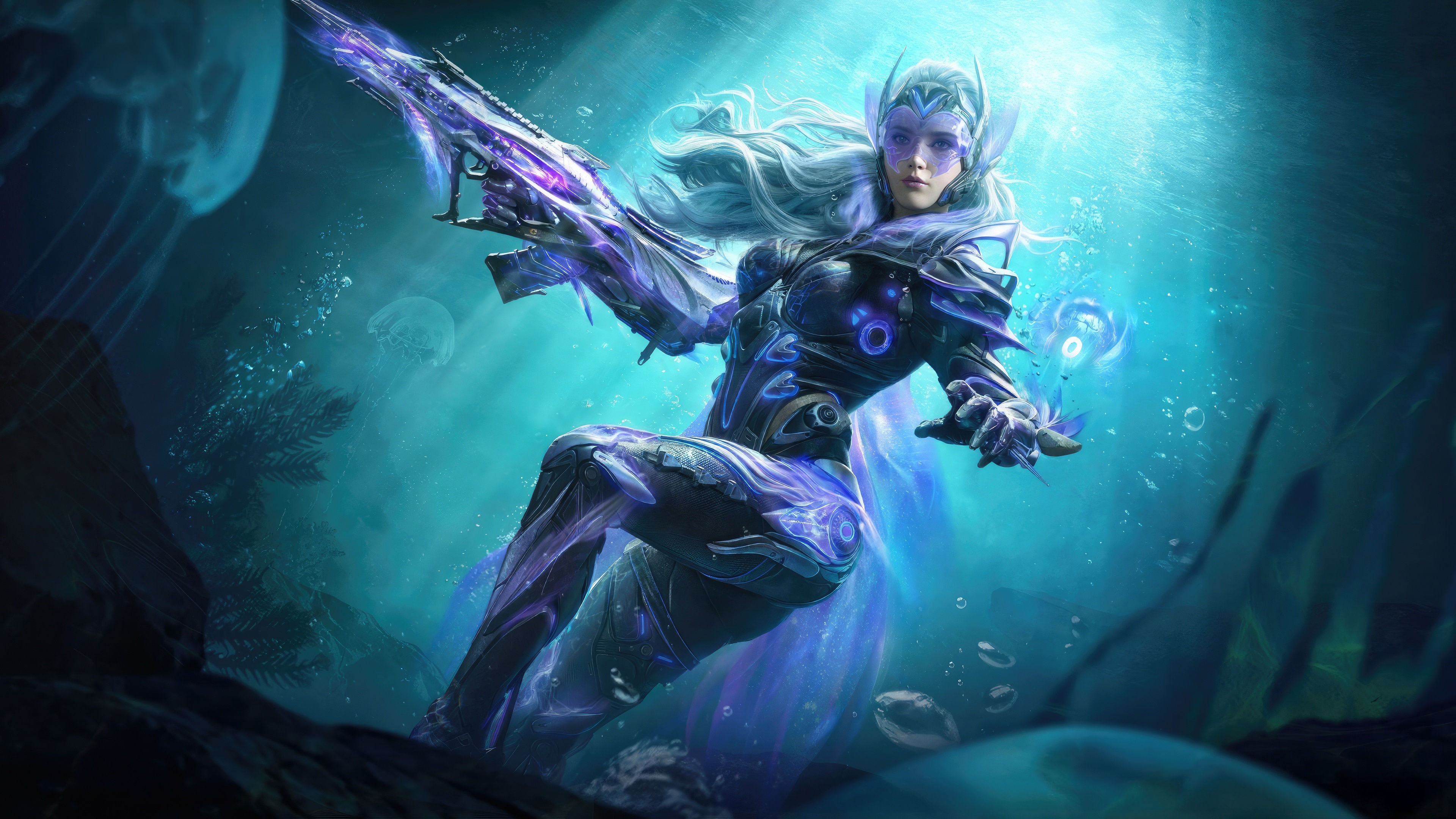 Call of Duty Mobile Mythic Operator Siren Underwater HD Wallpaper