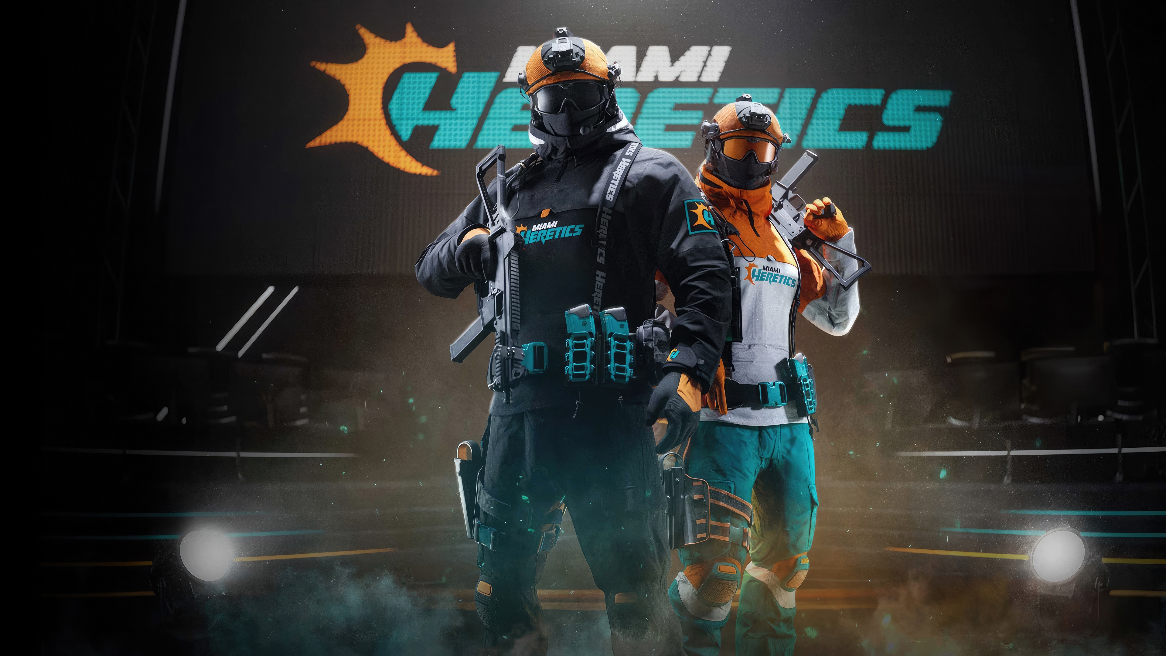Miami Heretics Team Members with Guns HD Wallpaper