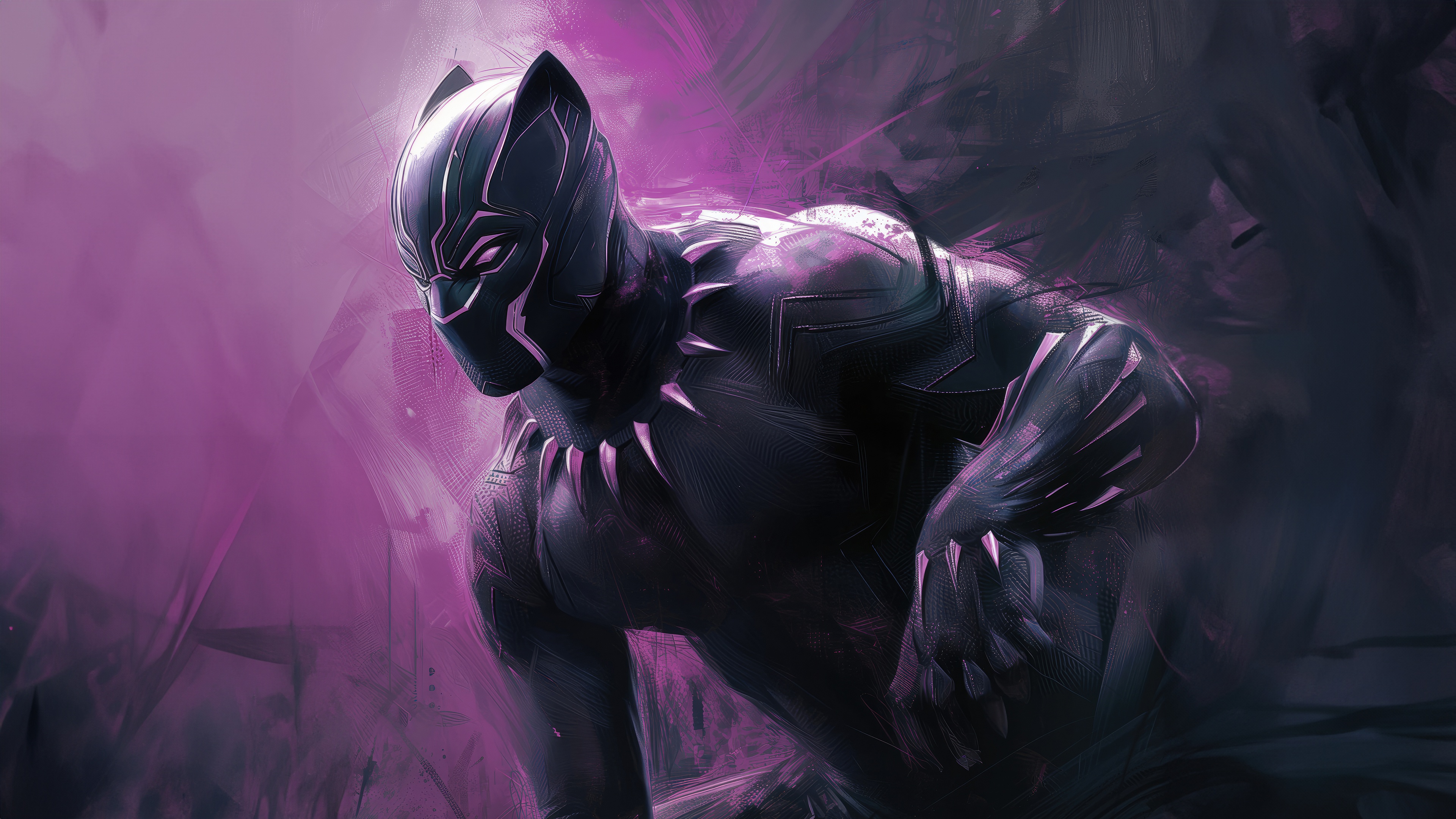 Black Panther in a Crouching Pose HD Wallpaper