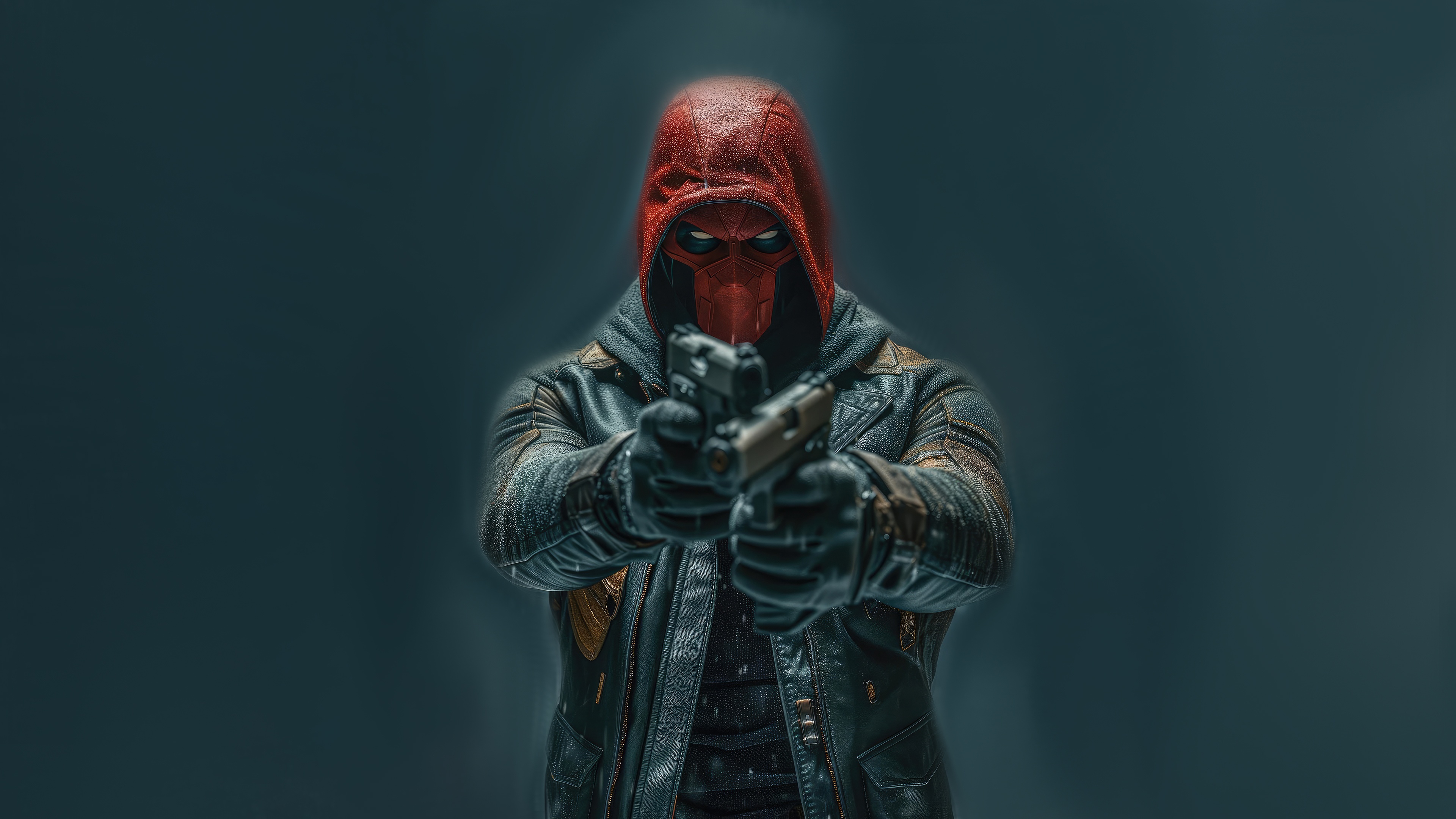 Red Hood aiming two pistols HD Wallpaper