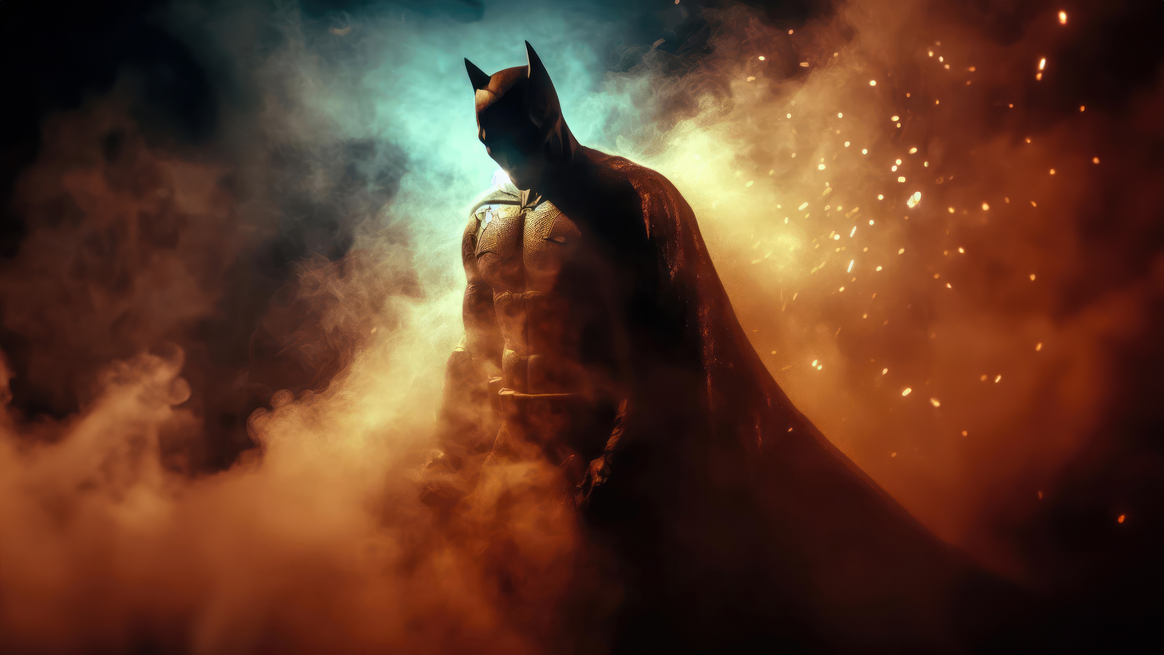 Batman in Smoke and Sparks HD Wallpaper