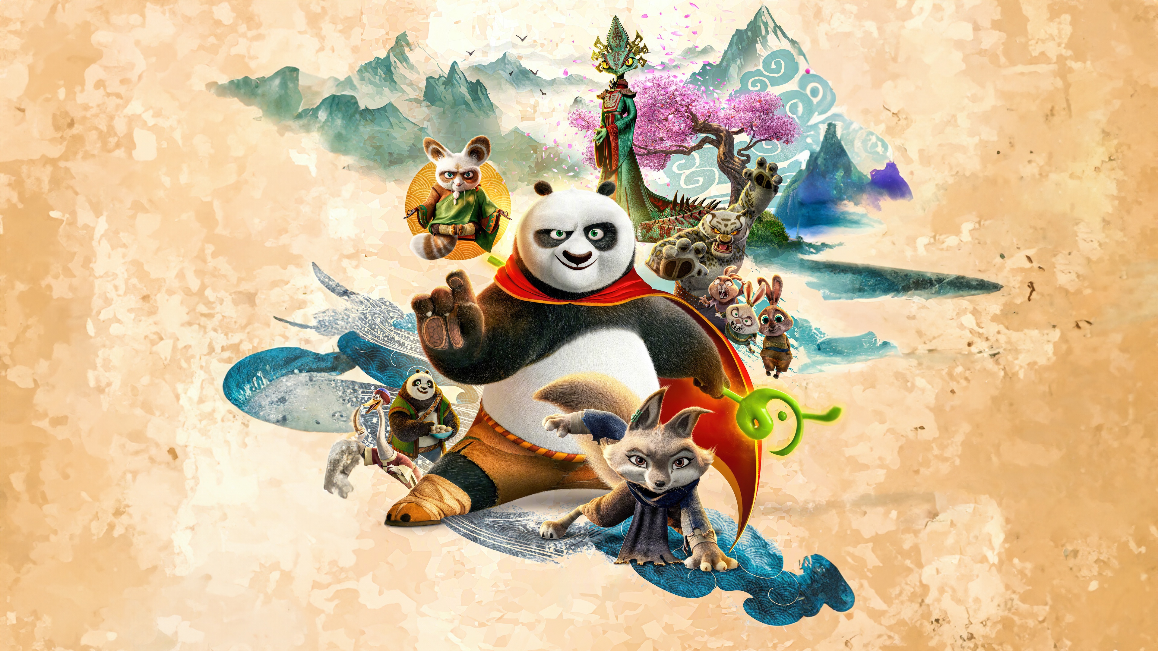Kung Fu Panda 4 Movie Characters HD Wallpaper