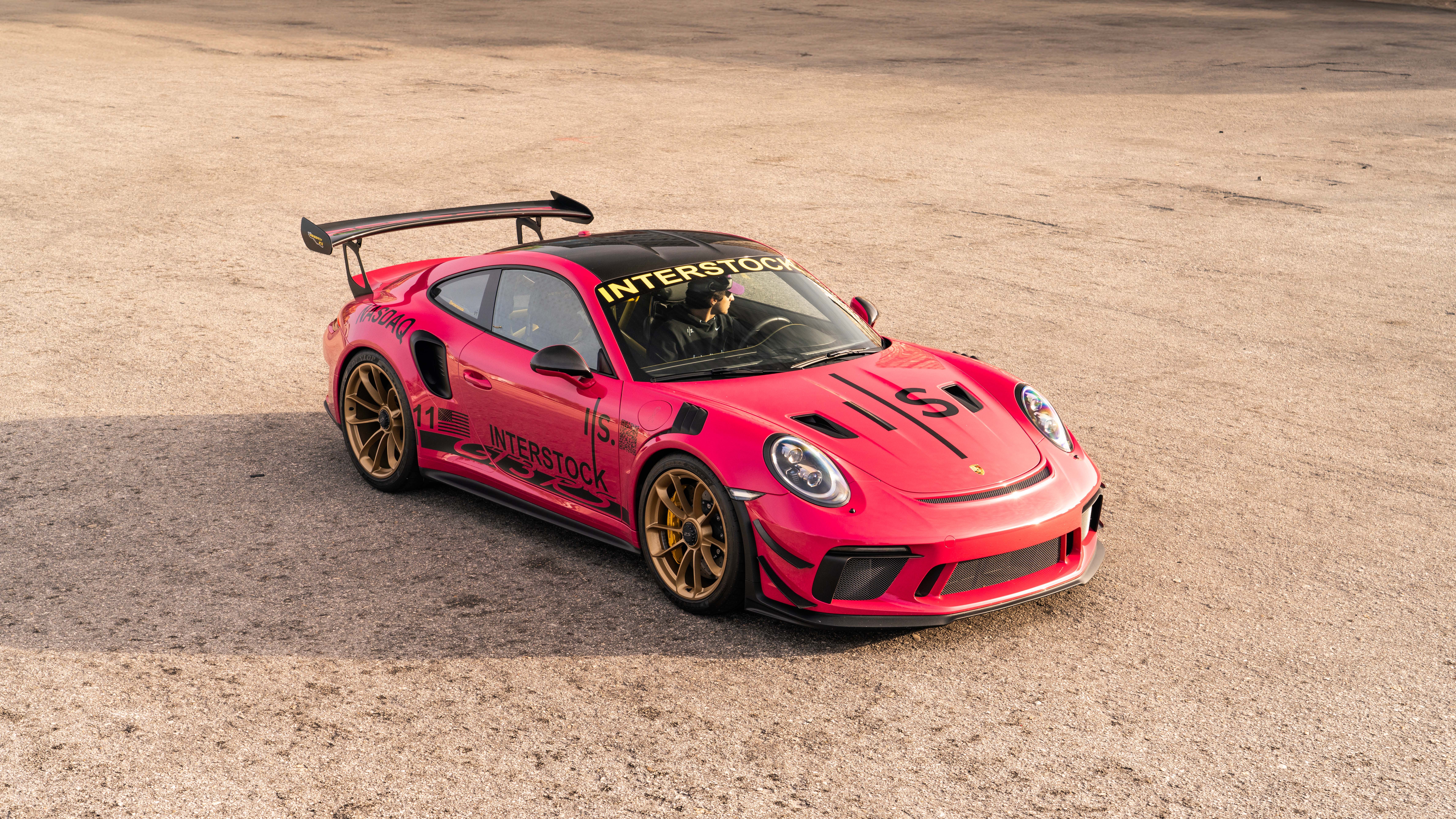 Pink Porsche 911 GT3 RS with "INTERSTOCK" livery HD Wallpaper