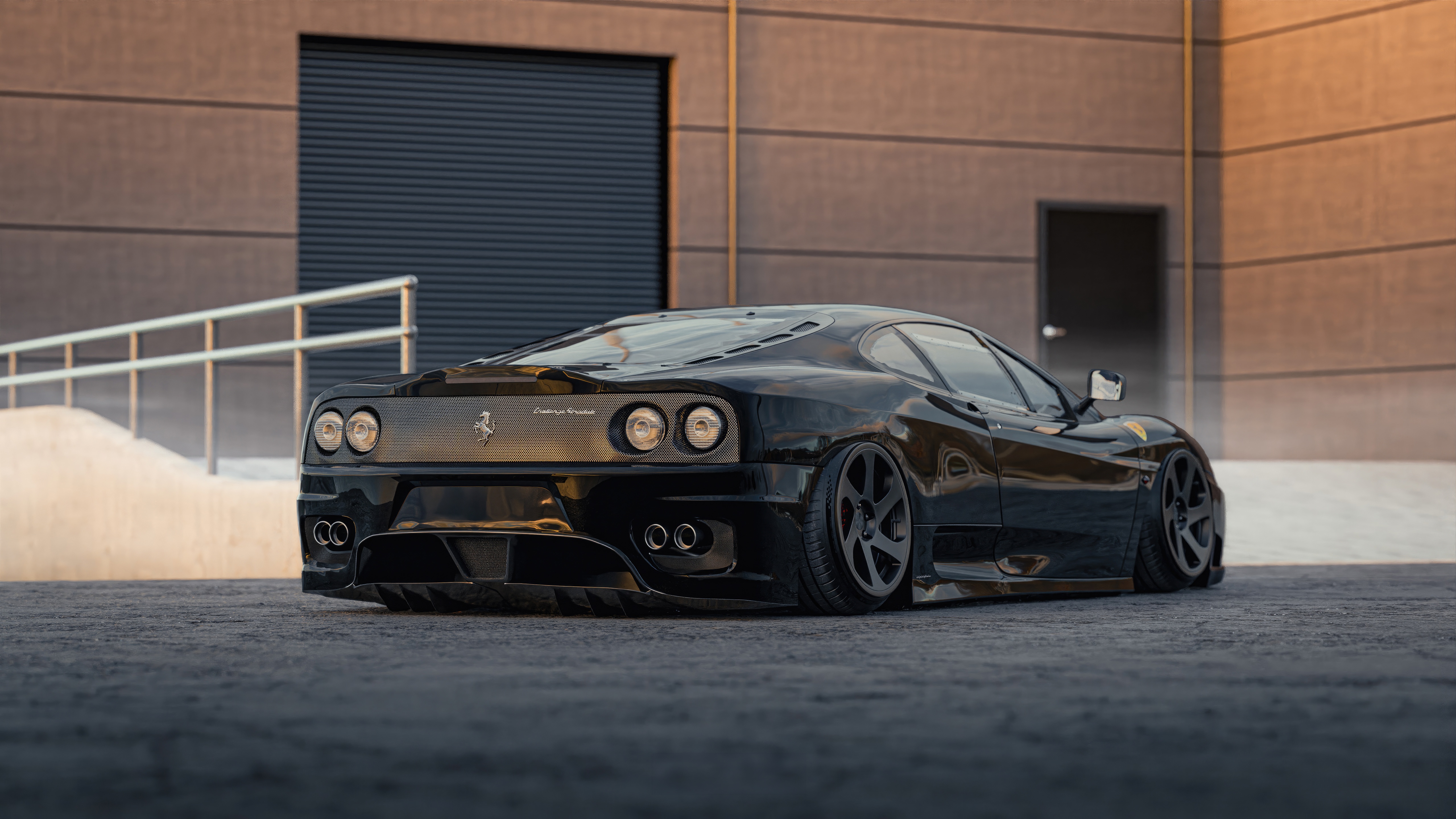 Black Ferrari 360 Custom HD Wallpaper