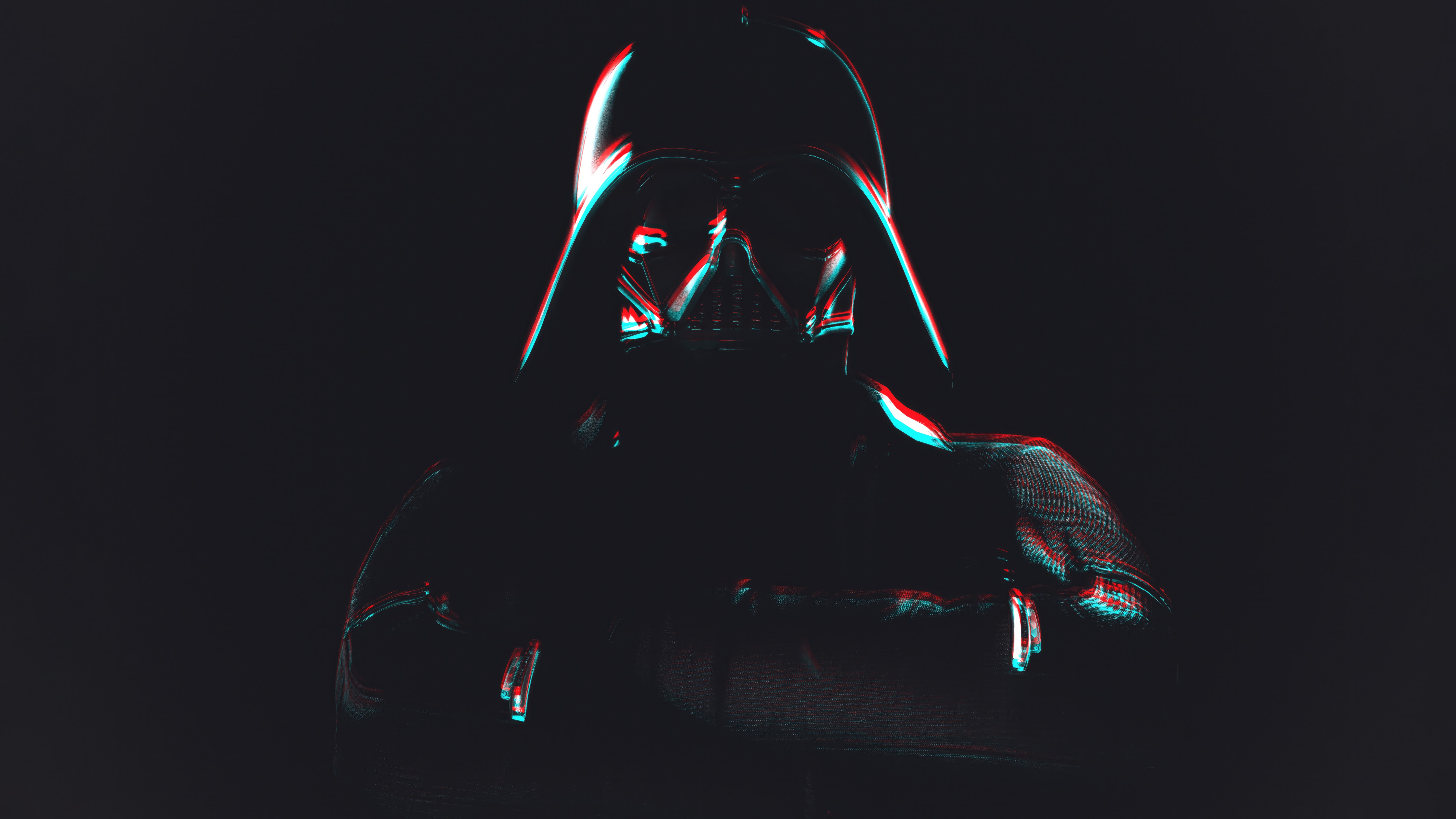 Darth Vader with Glitch Effect HD Wallpaper