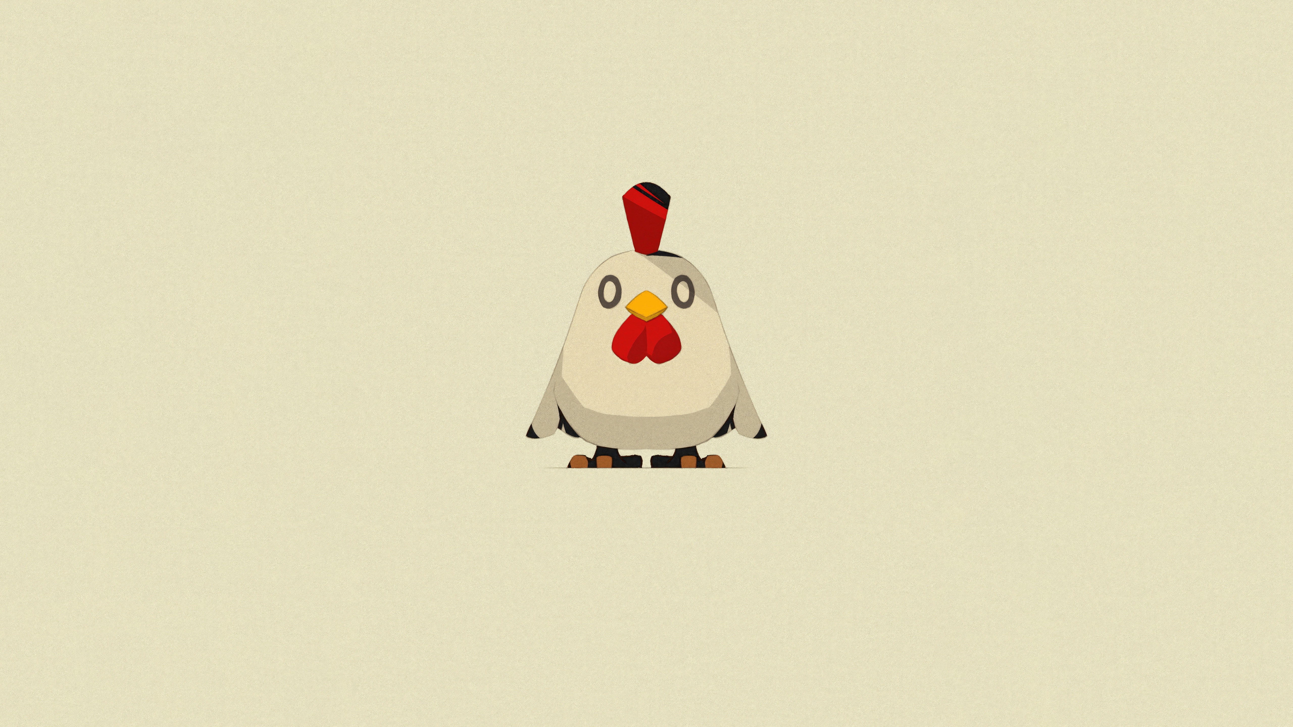 Minimalist Chicken Illustration HD Wallpaper