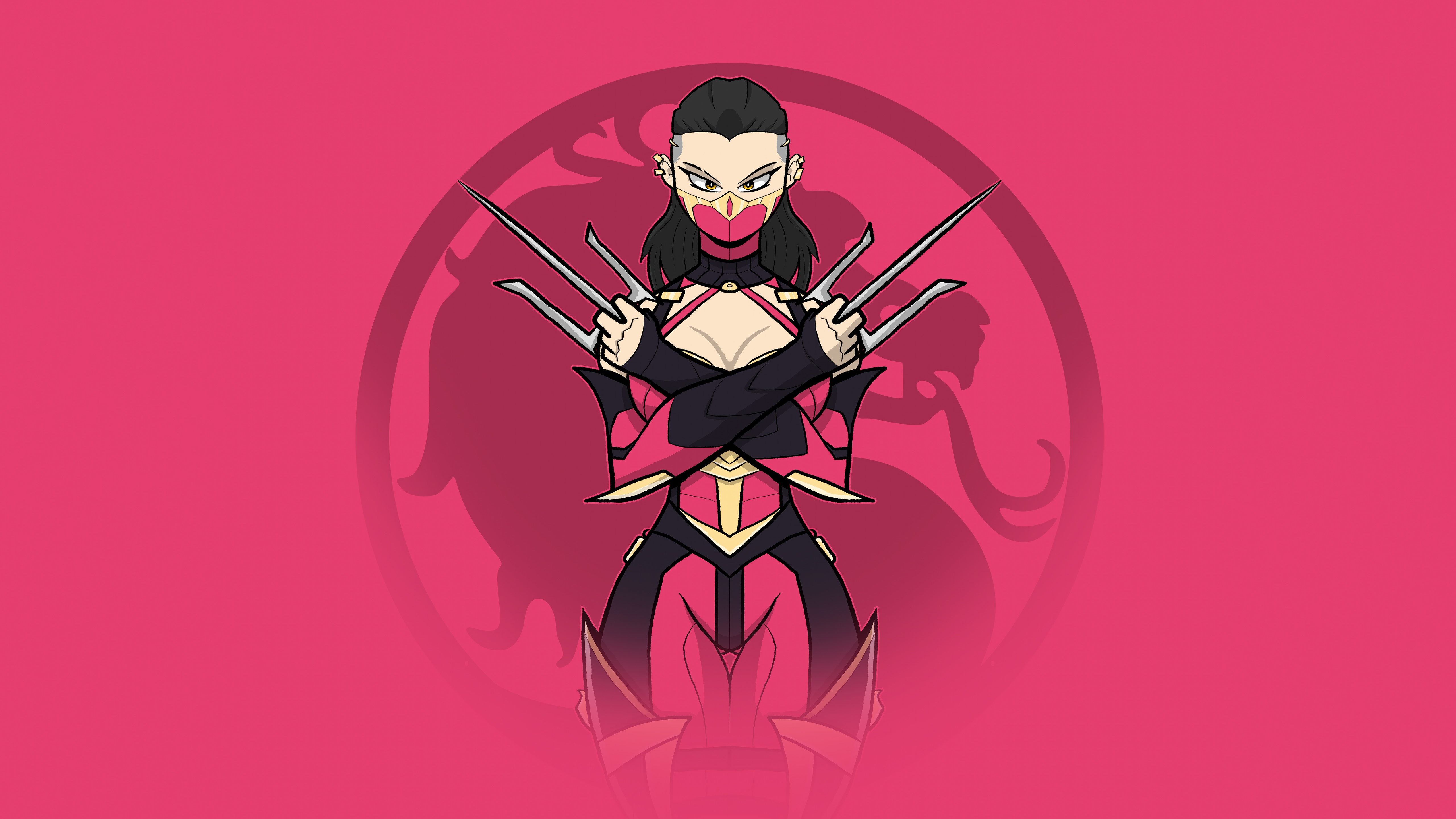 Mileena from Mortal Kombat with Sai HD Wallpaper