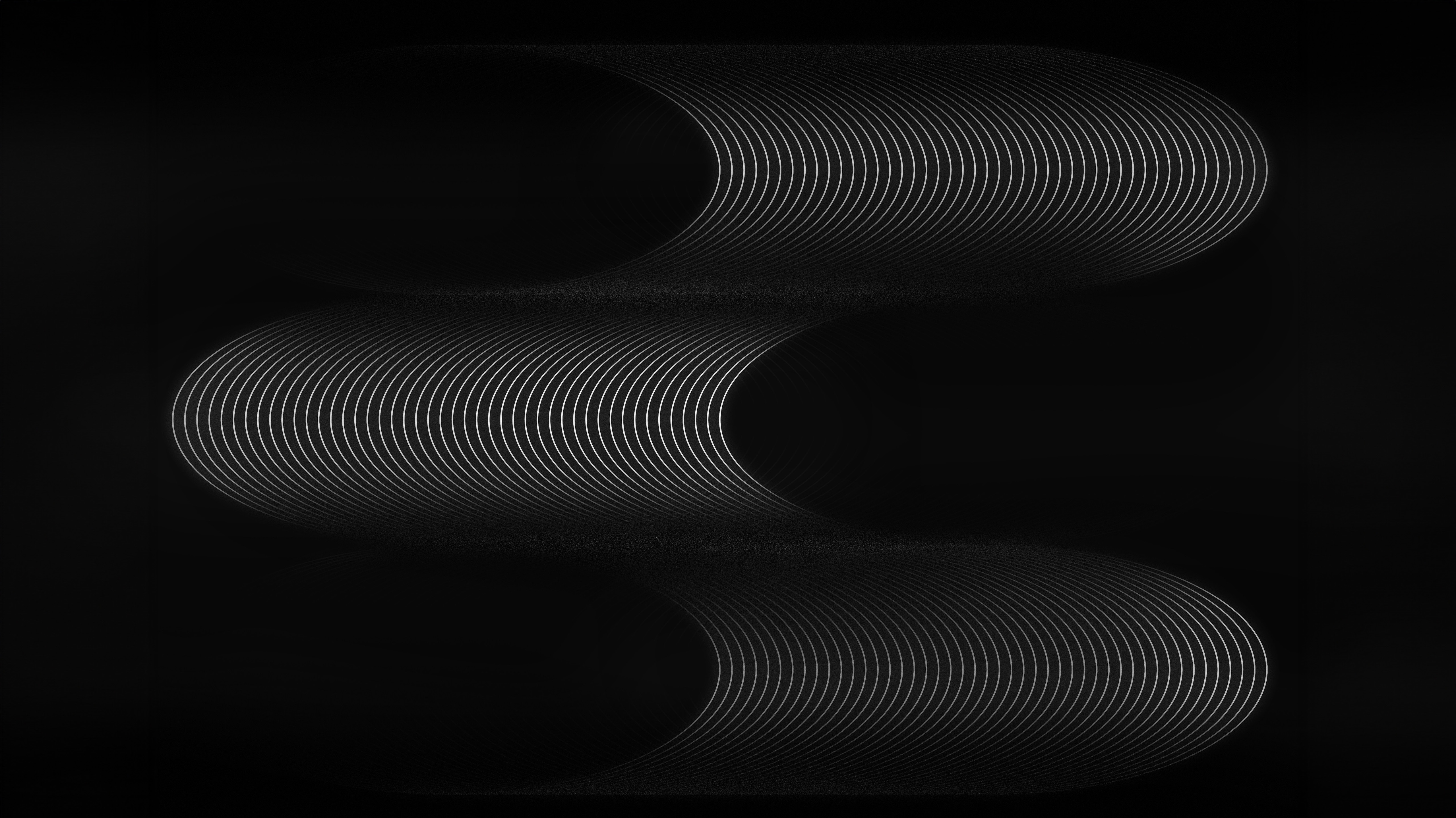 Black and white concentric circles forming waves HD Wallpaper