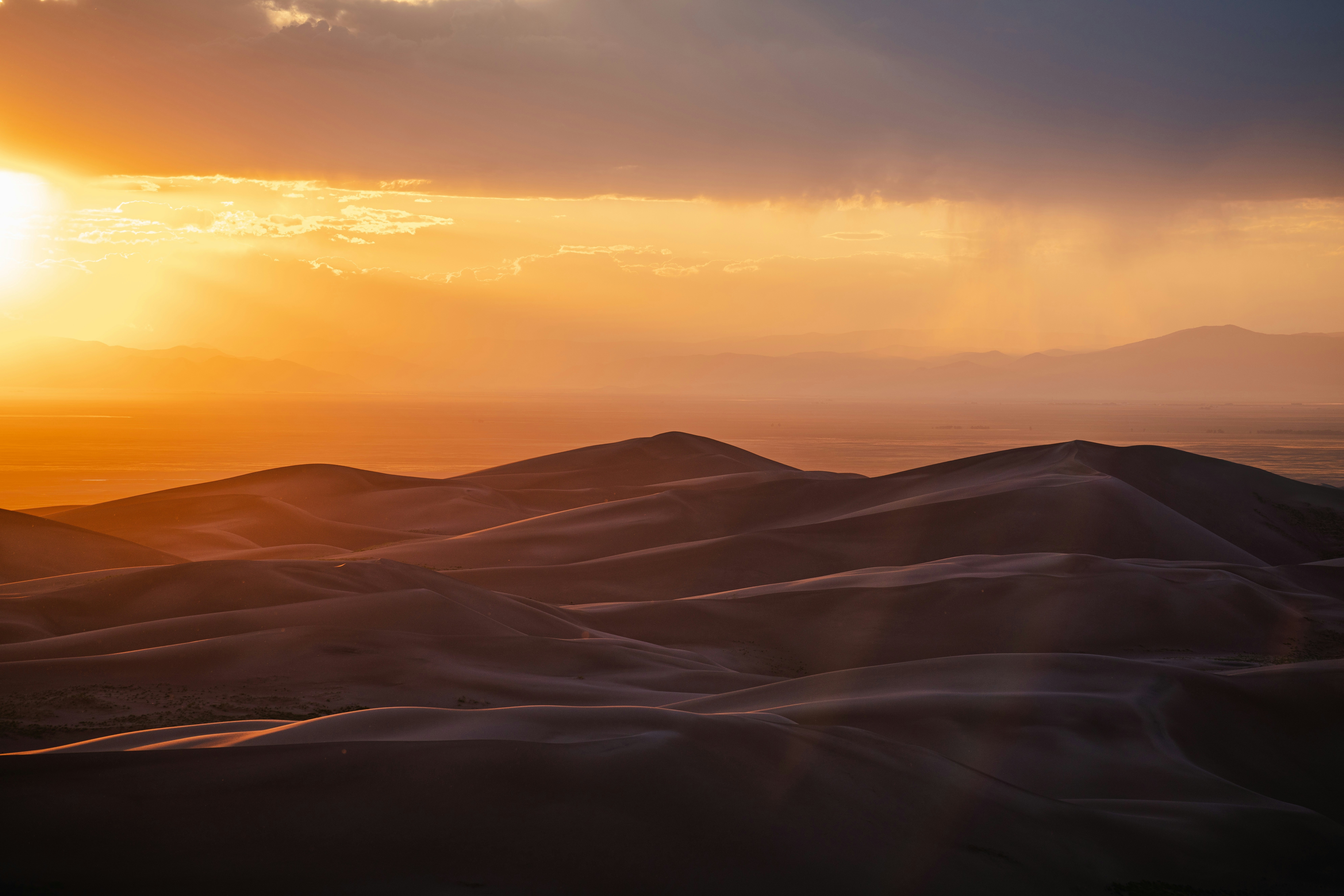 Sunset over Great Sand Dunes National Park HD Wallpaper