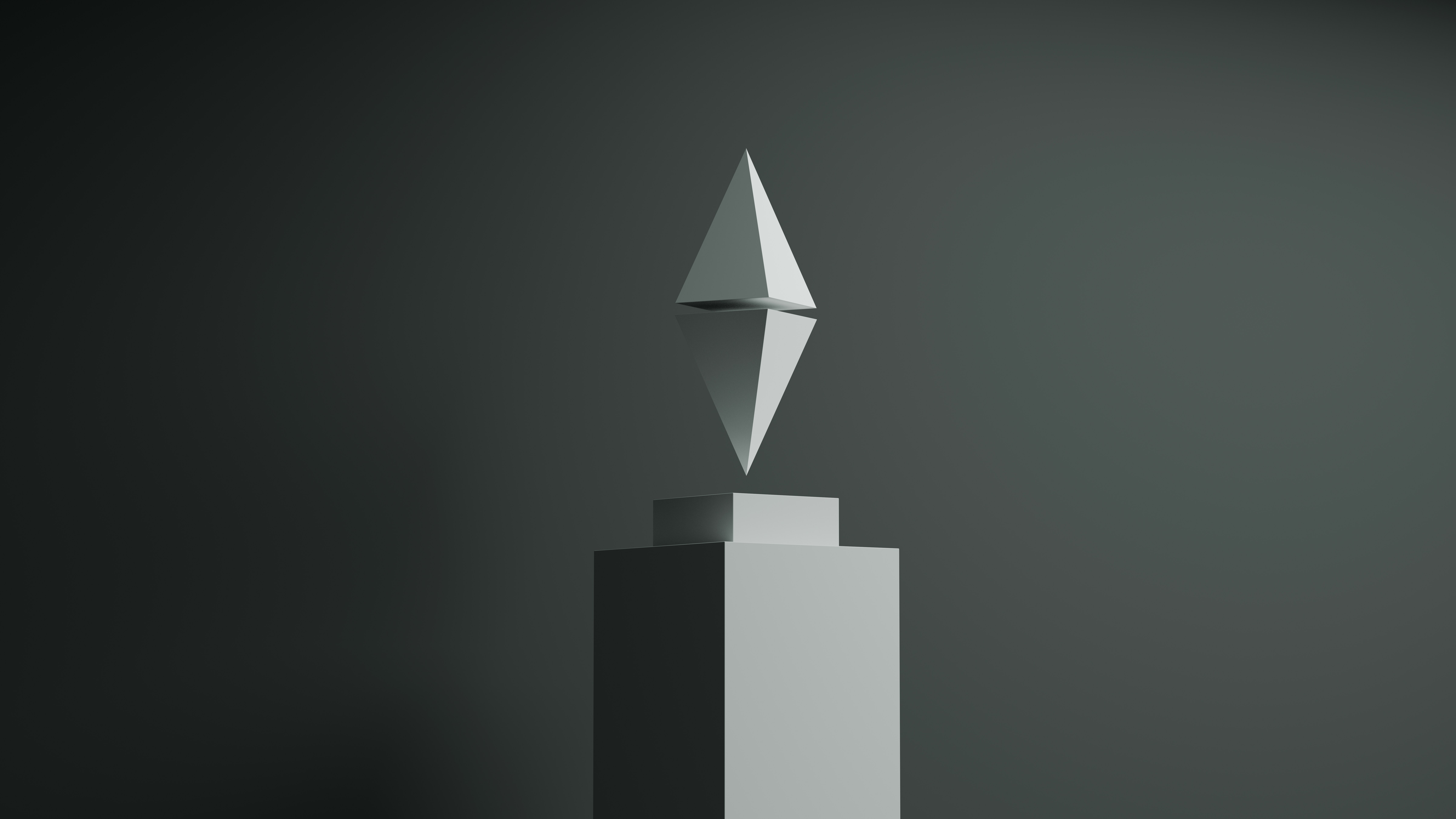 Ethereum logo on a pedestal HD Wallpaper