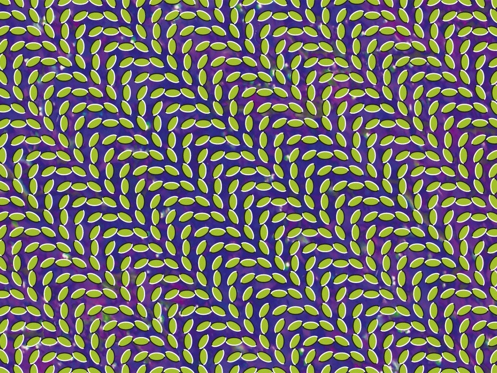 Optical illusion abstract pattern with green shapes HD Wallpaper