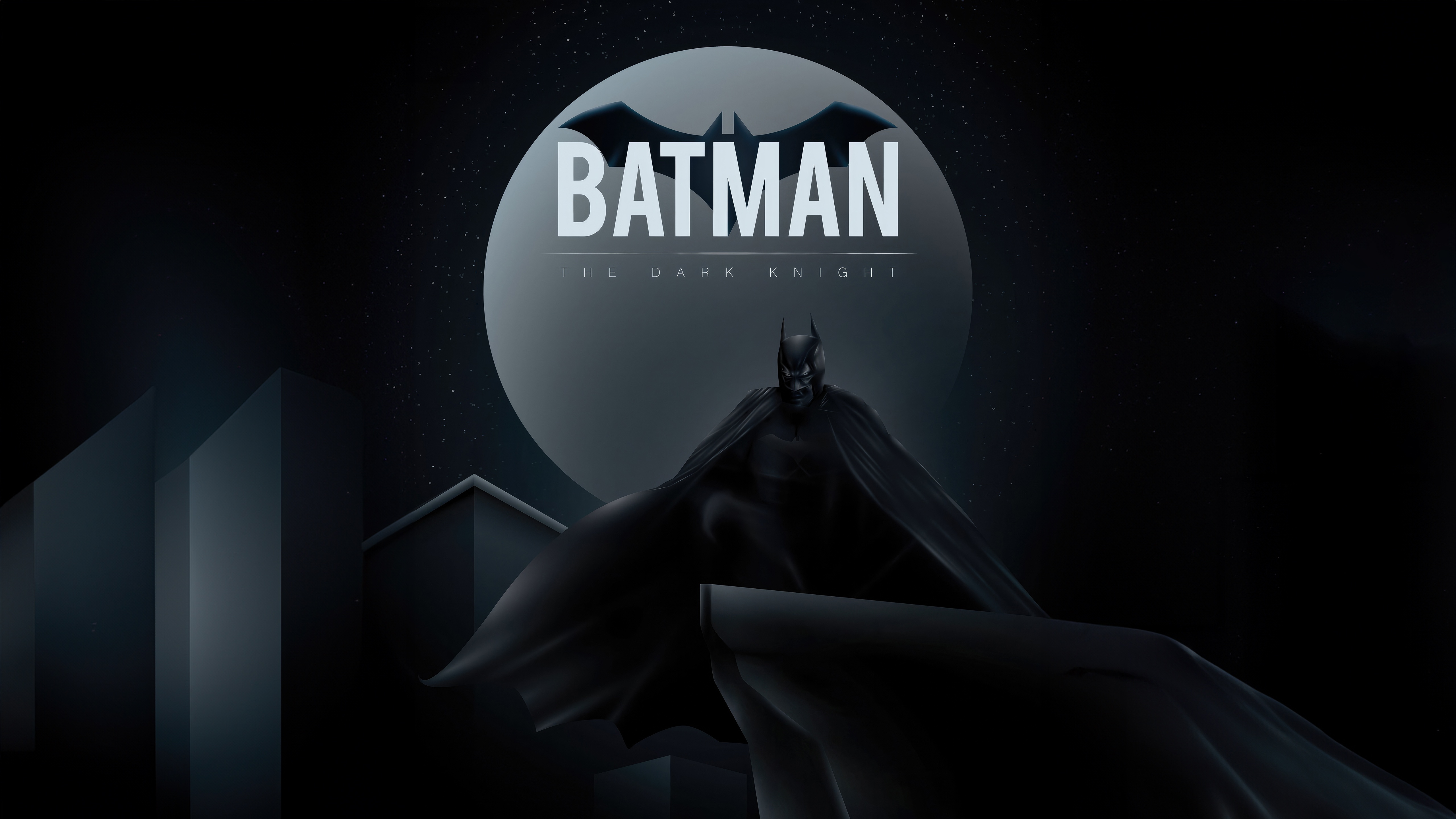 Batman The Dark Knight on a Rooftop HD Wallpaper