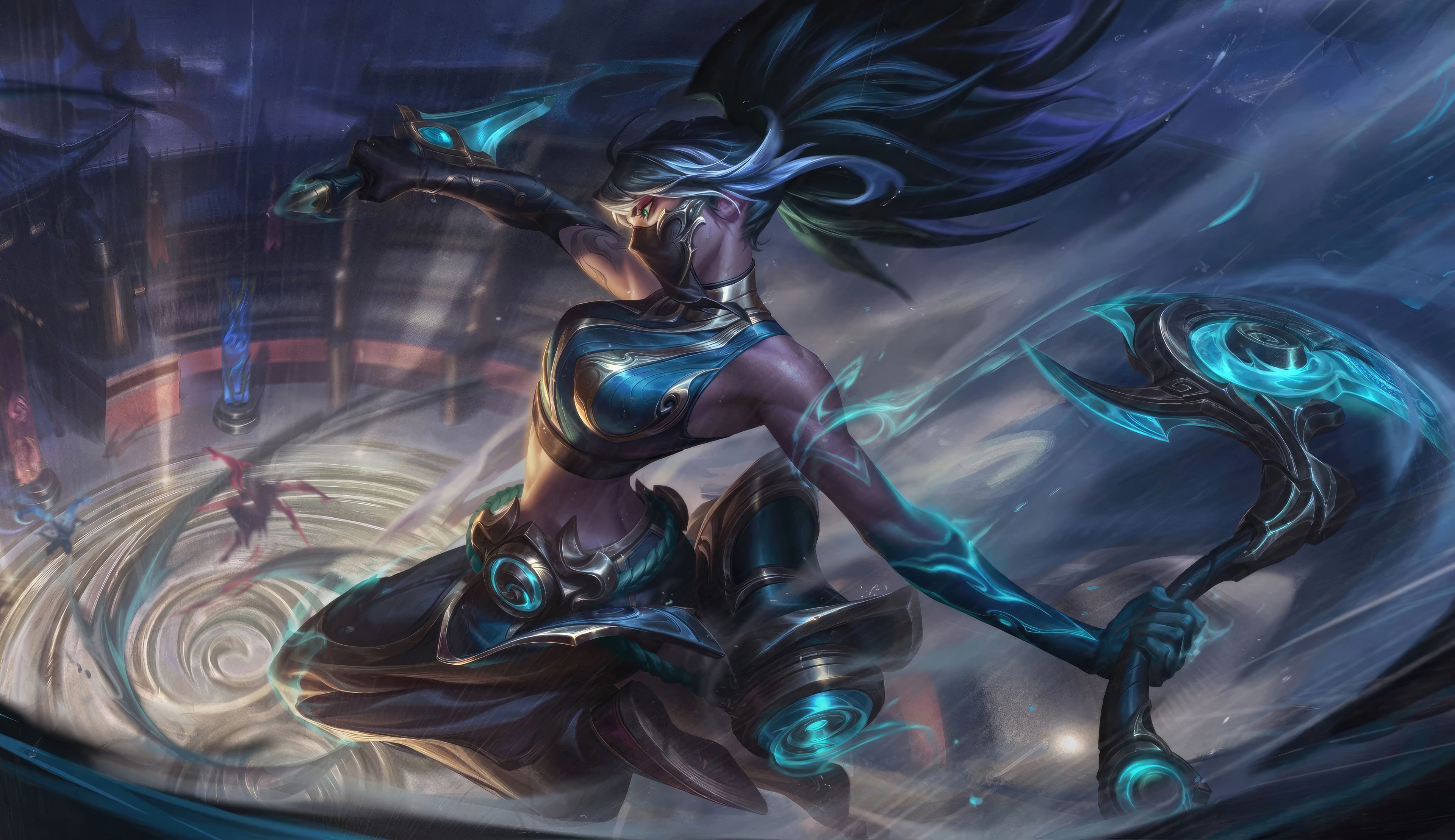 Akali from League of Legends in battle HD Wallpaper