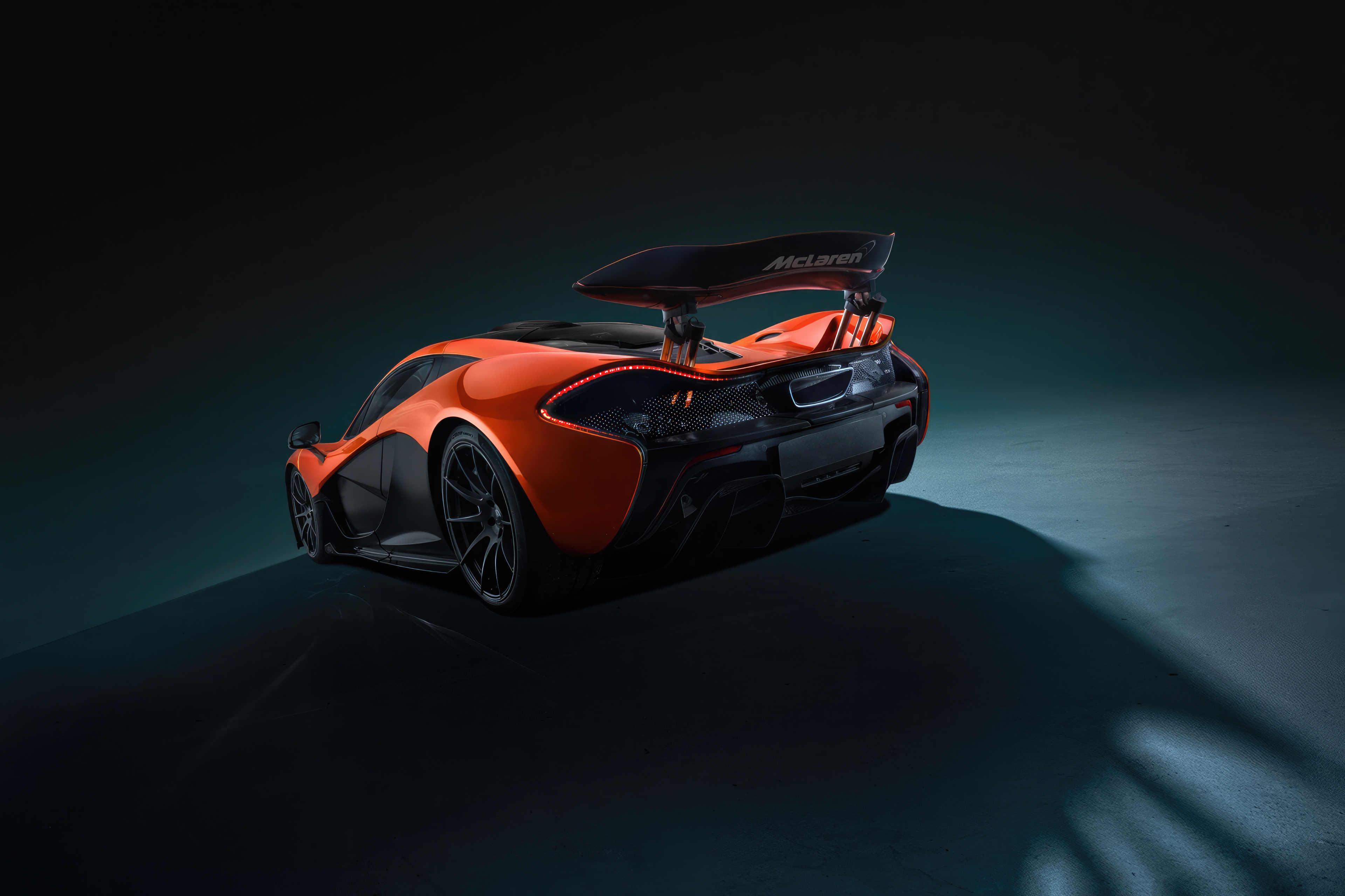 McLaren P1 GTR Orange Rear View HD Wallpaper