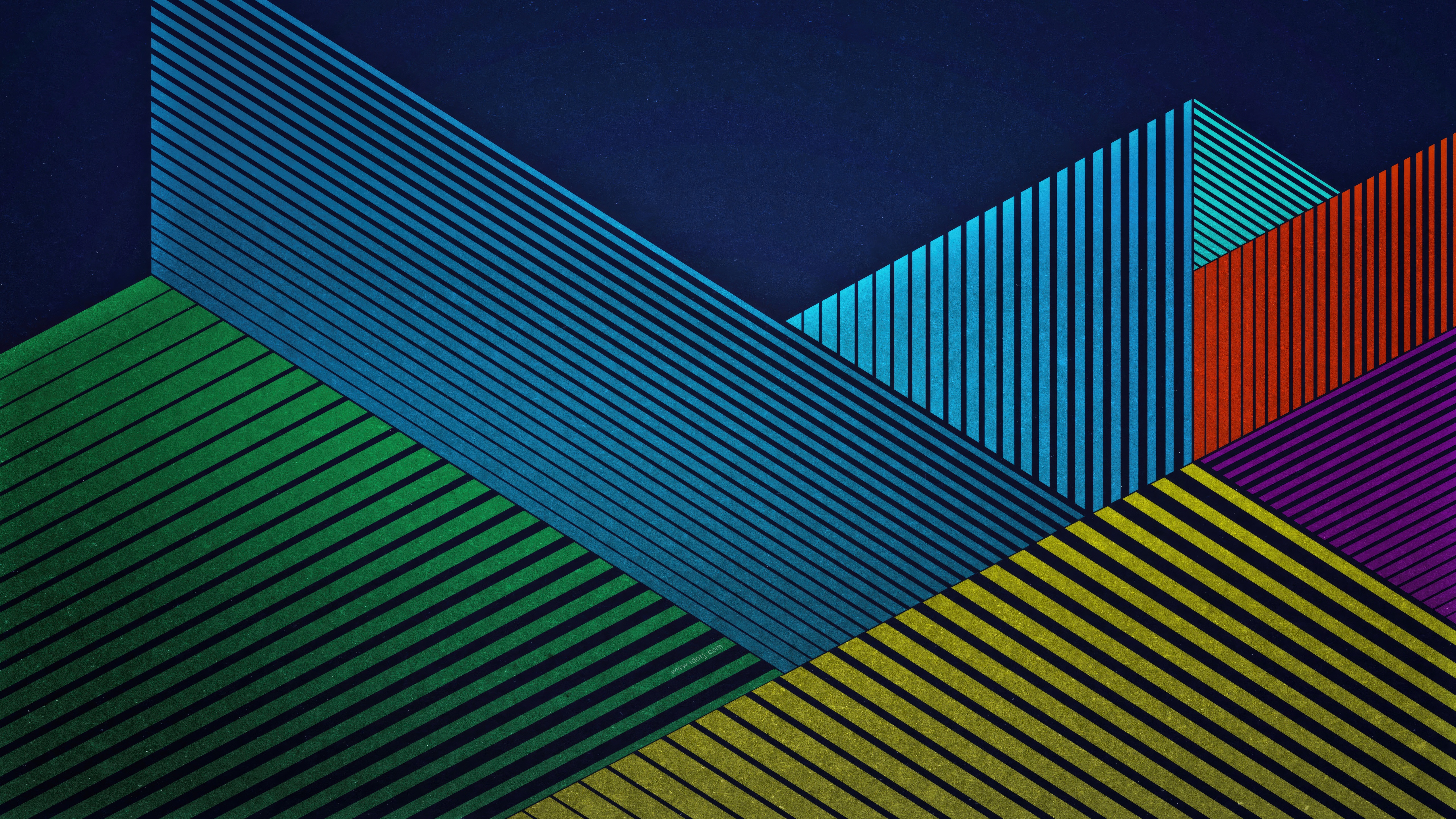 Abstract geometric shapes with colorful lines HD Wallpaper