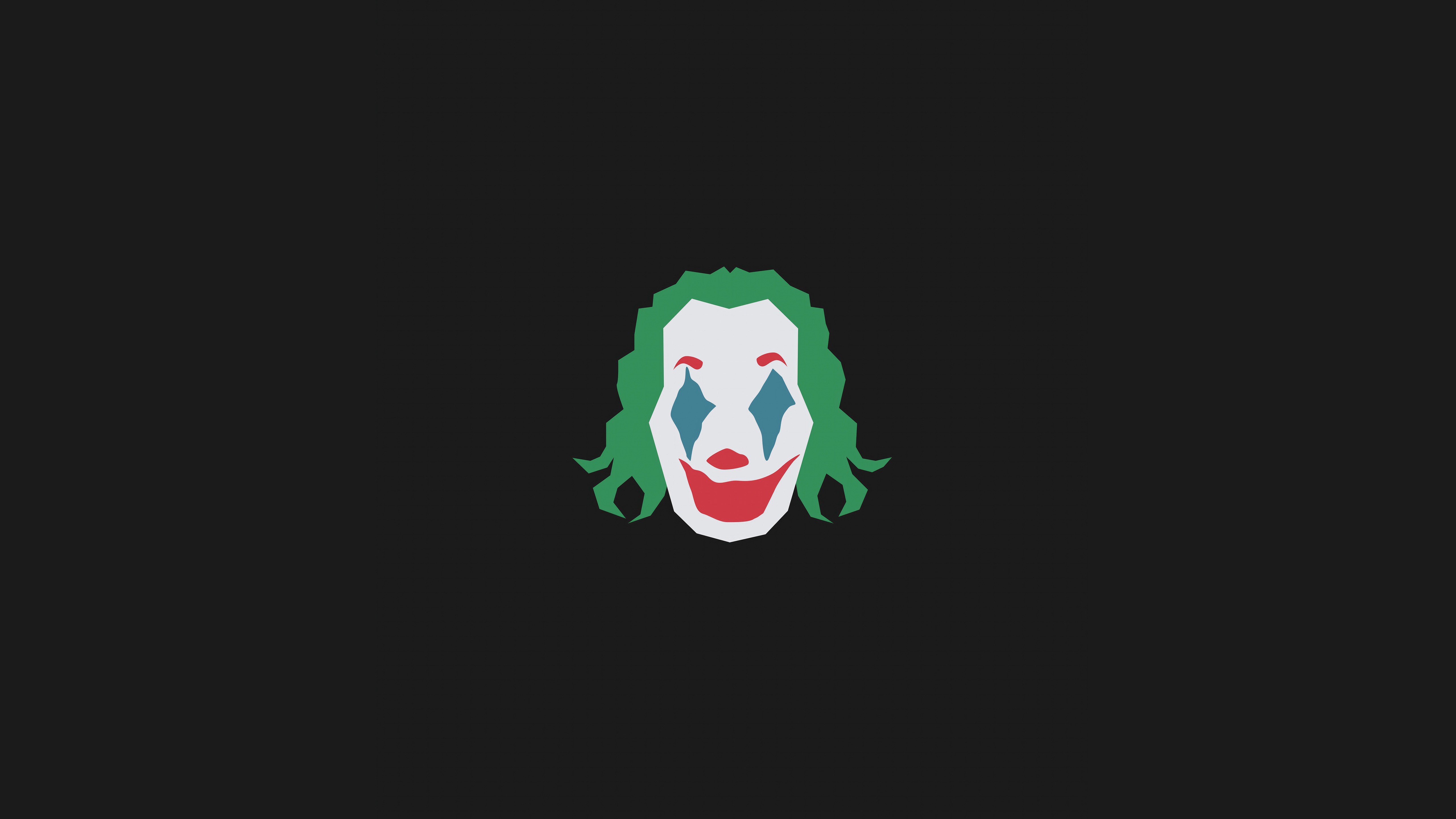 Minimalist Joker face on dark background HD Wallpaper